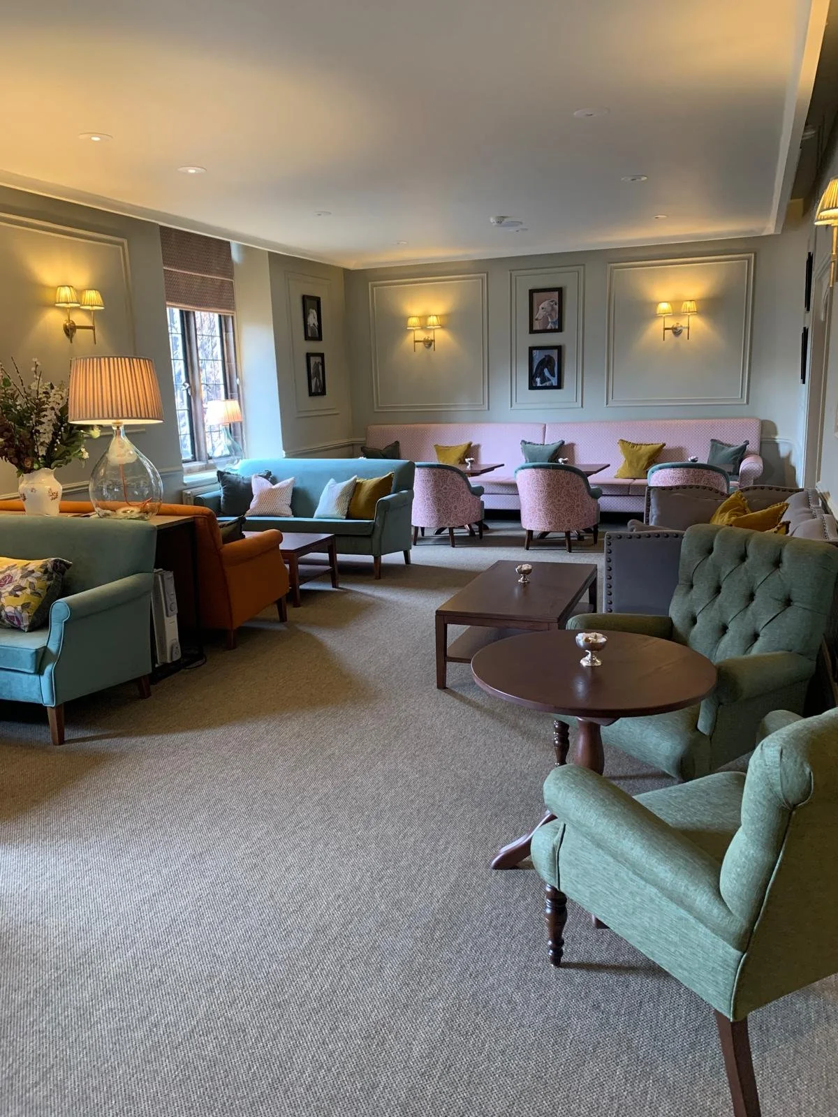 Hotel interior design project creating a refined boutique feel through material choice, colour and furniture selection