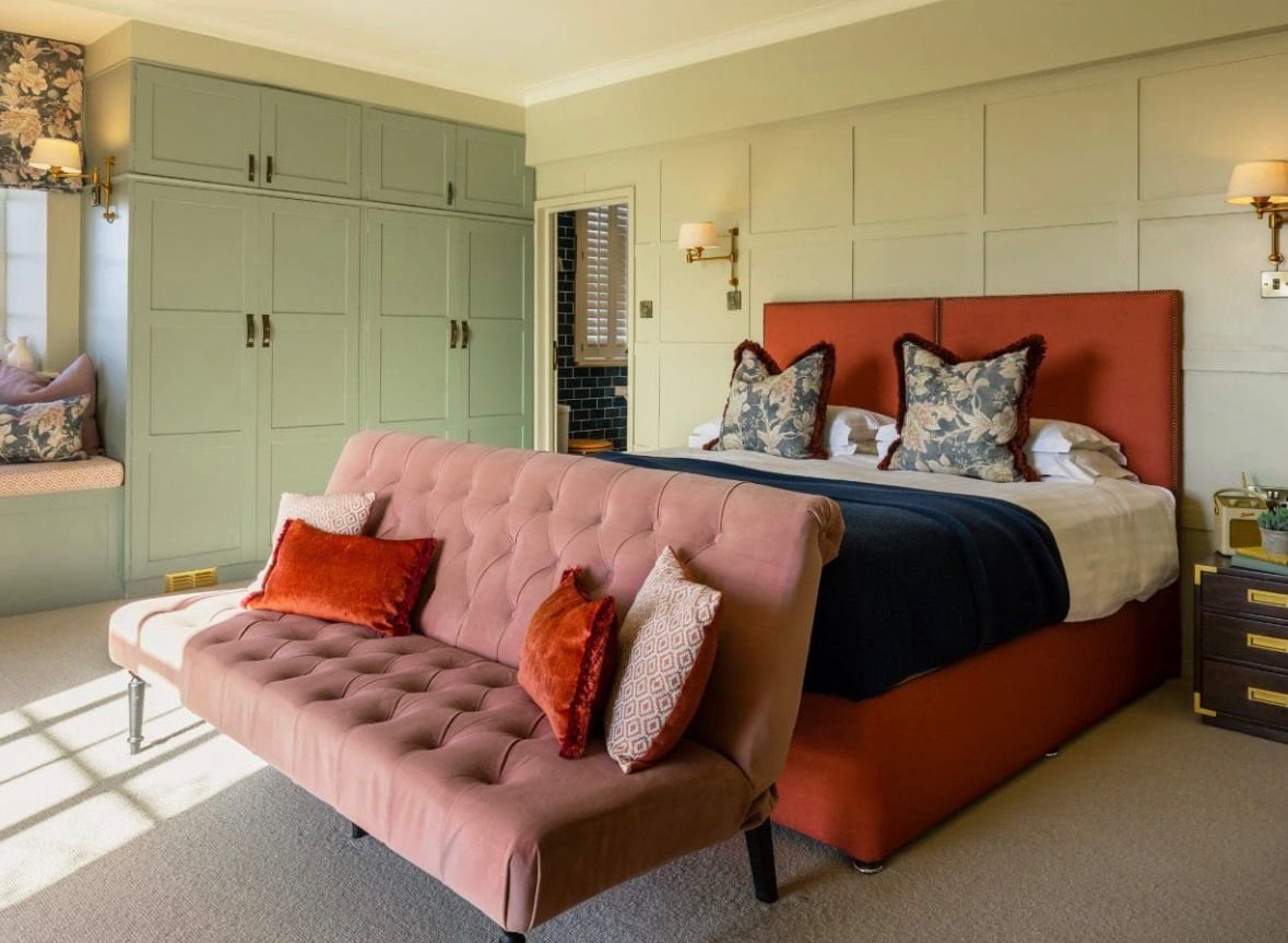 Boutique hotel interior design in a market town, featuring characterful styling, bespoke furnishings and a welcoming atmosphere