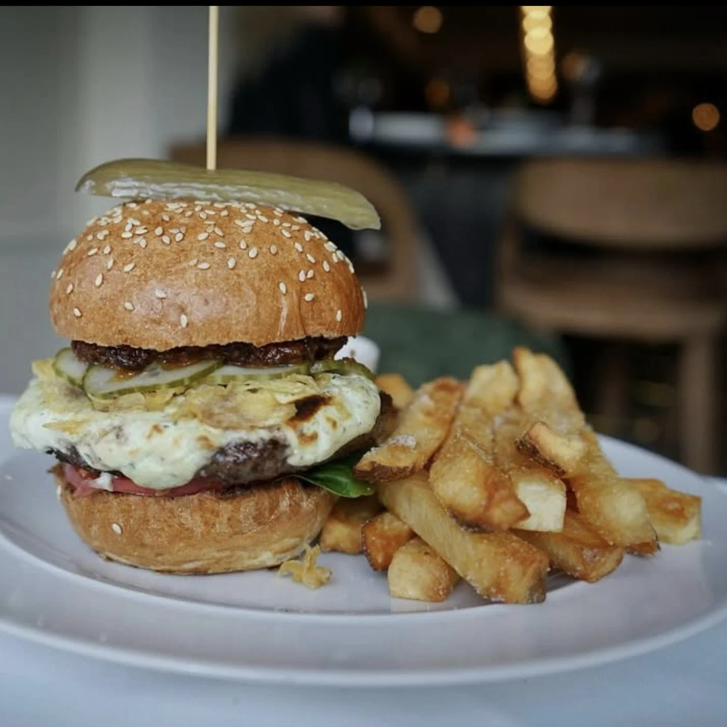 Chef Andrew at Nine, just off Boston Common, is offering a new burger with spicy bacon jam. Cozy food for cold nights.⁠
⁠
#burgers #savenors #bestontheblock⁠
⁠