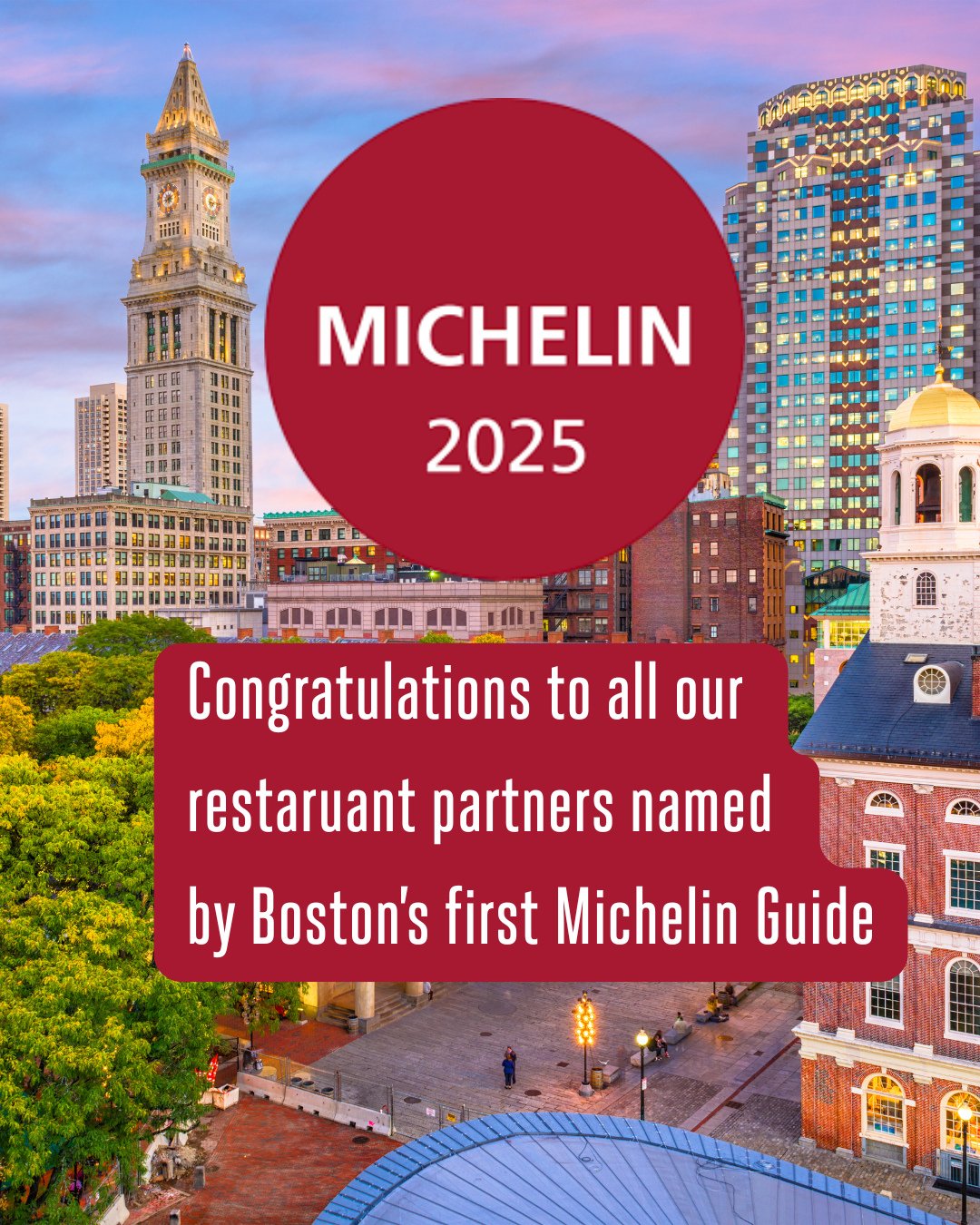Congratulations to all our Boston area restaurant partners recognized by the Michelin Guide! 🥂 🍾⁠
⁠
BIB GOURMAND⁠
@gopagu⁠
⁠
MICHELIN Recommended⁠
@carmelinasnorthend⁠
@mooncusserboston⁠
@oleanabuzz⁠
@pammyscambridge⁠
@somaekboston⁠
@thistleandleek
