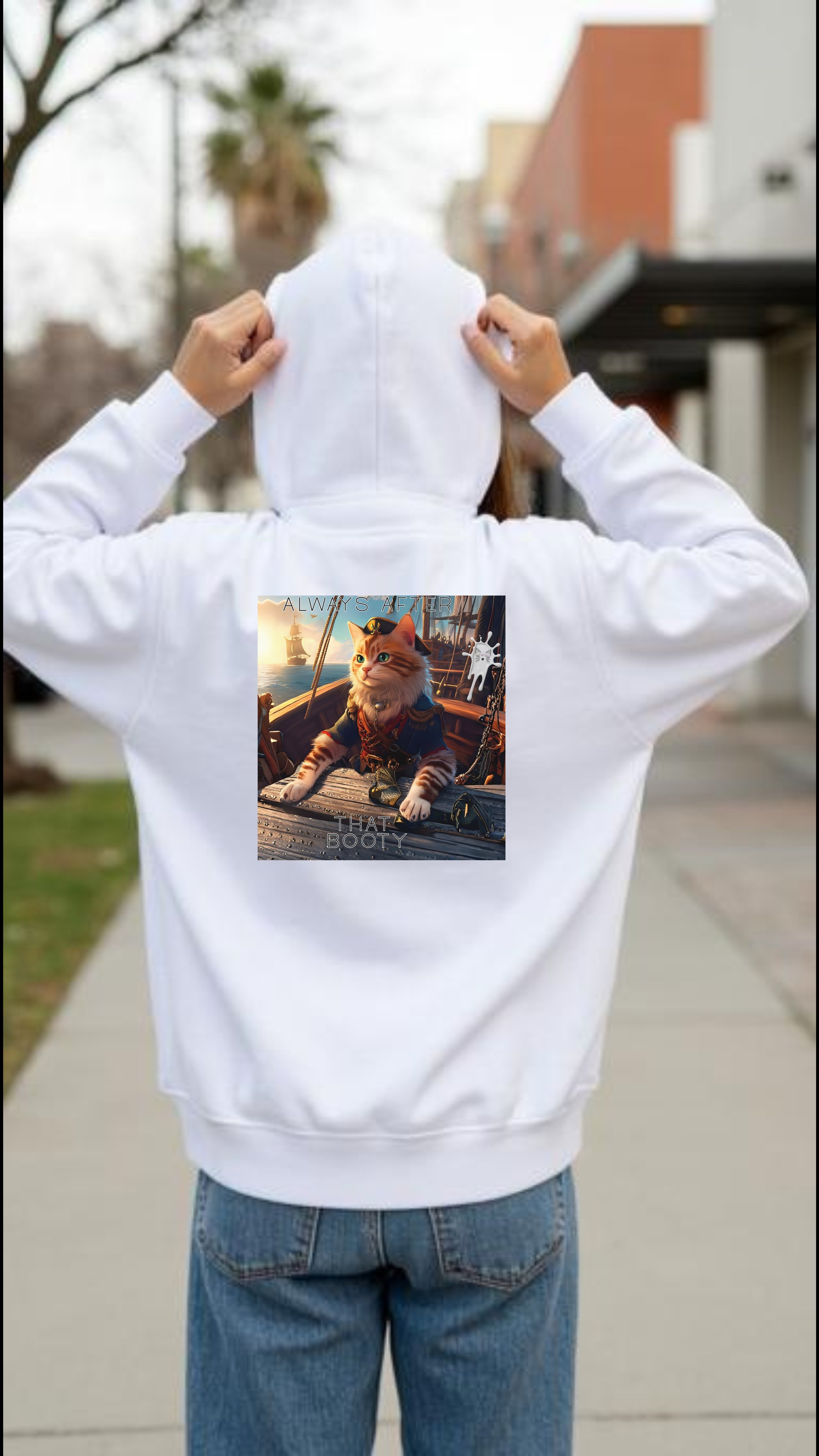 Hooded Sweatshirt-Pirate Cat (Female)
