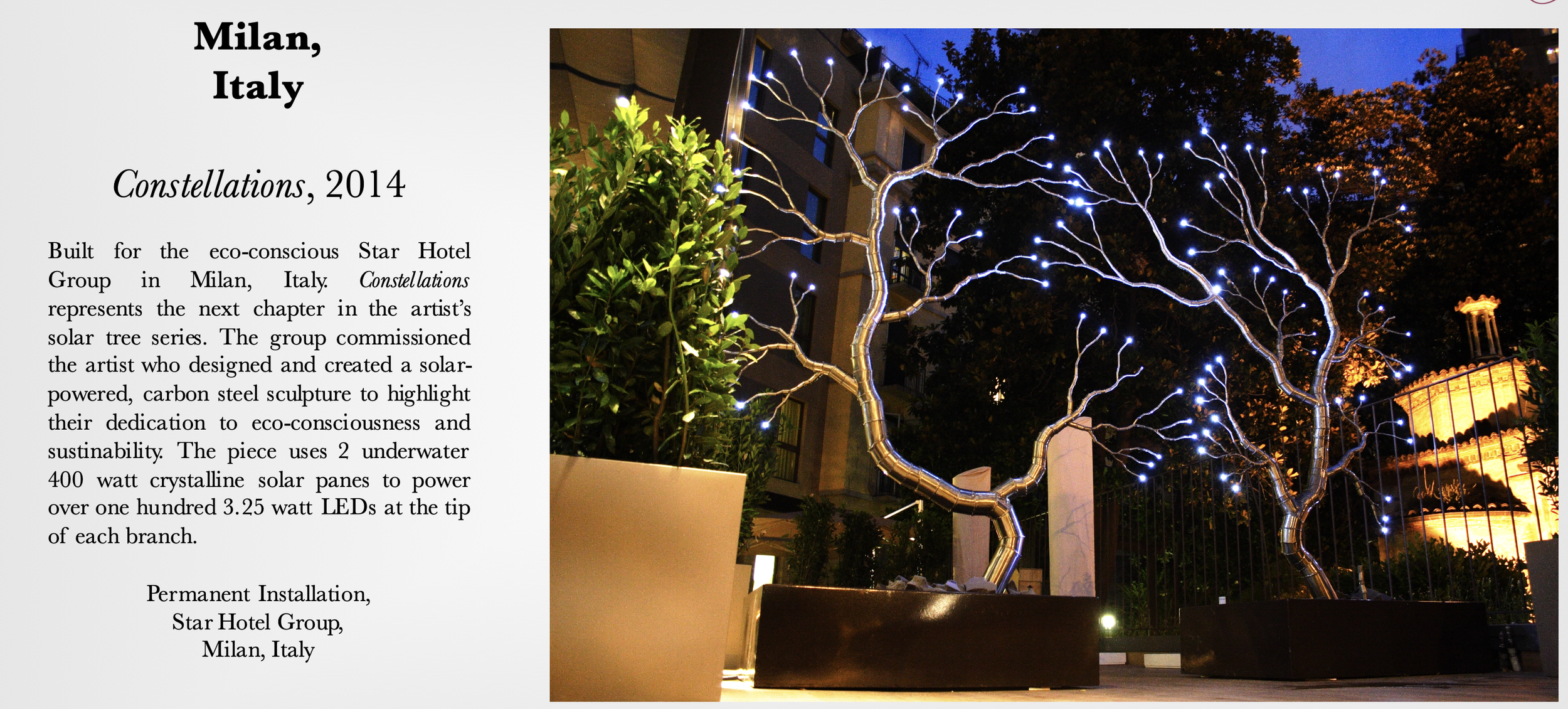 Josh’s outdoor art installation in Milan, reflecting the artistic vision behind the creative residency at 20 Manor private estate