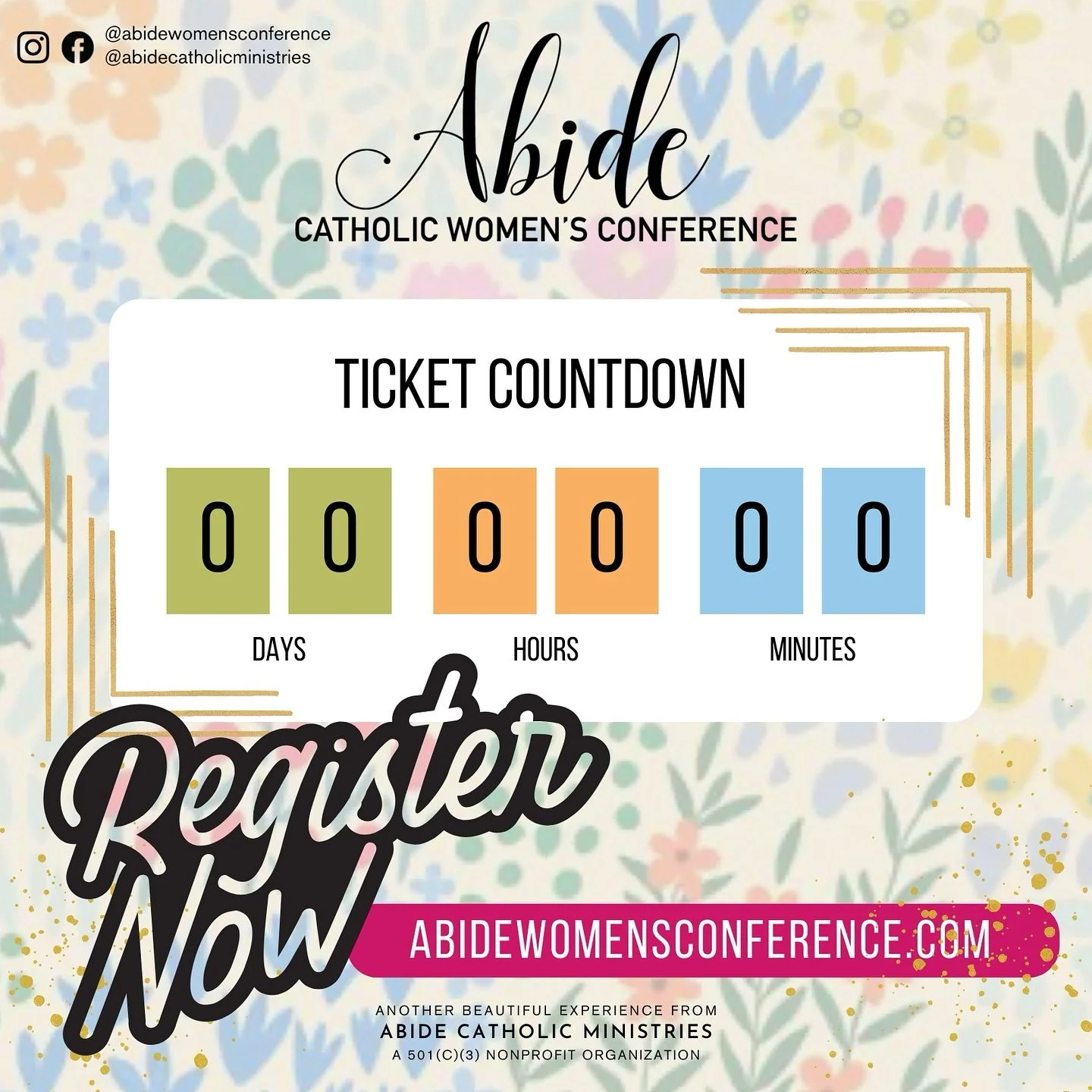 🎉 TICKETS ARE ON SALE NOW! 🎉

Registration for Abide Women&rsquo;s Conference 2026 is officially OPEN, and your seat is waiting! 💖

🗓️ January 30 &ndash; February 1, 2026
 📍 DoubleTree by Hilton | Lafayette, LA
 🎟️ Only 500 tickets available
 ?