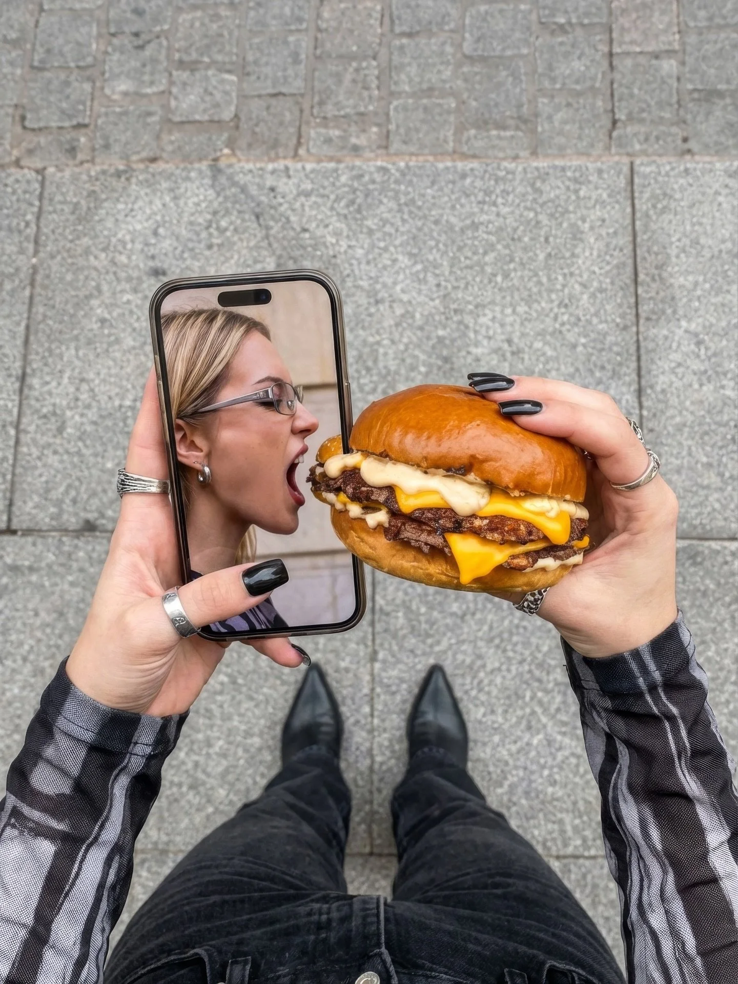You already know&hellip; phone eats first 😜

Grab our iconic SoBe Cheeseburger or OG Chicken Burger for only &pound;5 in-house only for a limited time.

Available at SoBe Burger Harrow, Ealing, Luton, Dunstable, Farnborough, Nottingham, Walthamstow 