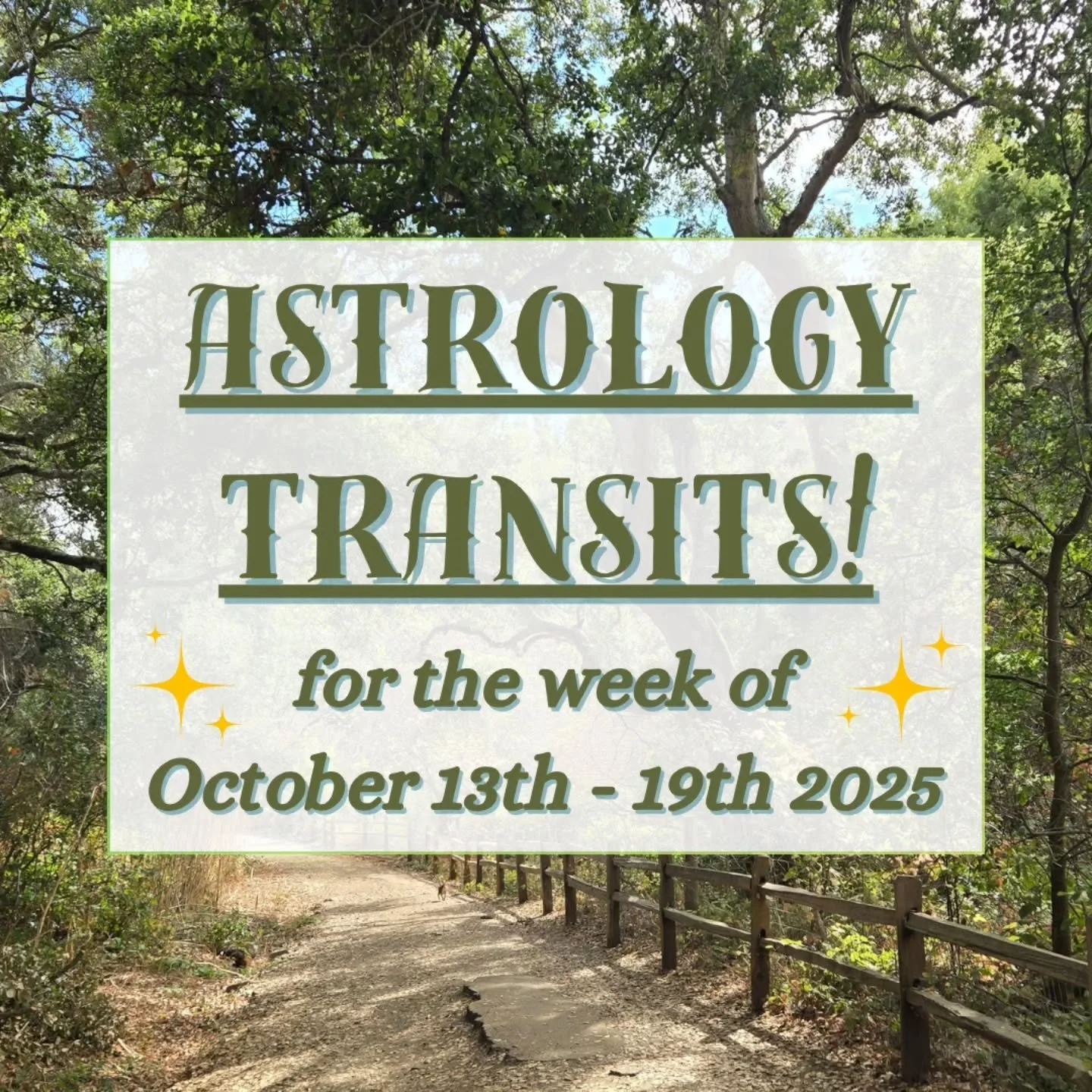 🎢 We'll experience lots of astrological ups &amp; downs this week! Here are the transits for October 13-19th 2025. 🤩

♀️ Venus starts the week by moving into its home sign of lovely Libra! But this harmony is quickly disrupted by an opposition with