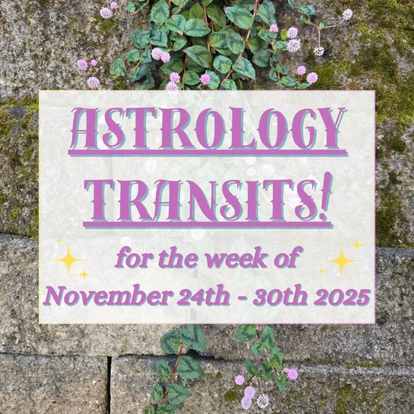 🥳 Mercury retrograde is ending!! Welcome to the week of November 24th-30th 2025! 💞 

💘 Lovely Venus is a main character this week, starting off with a conjunction to Mercury retrograde in Scorpio, then joining the emotional grand water trine with 