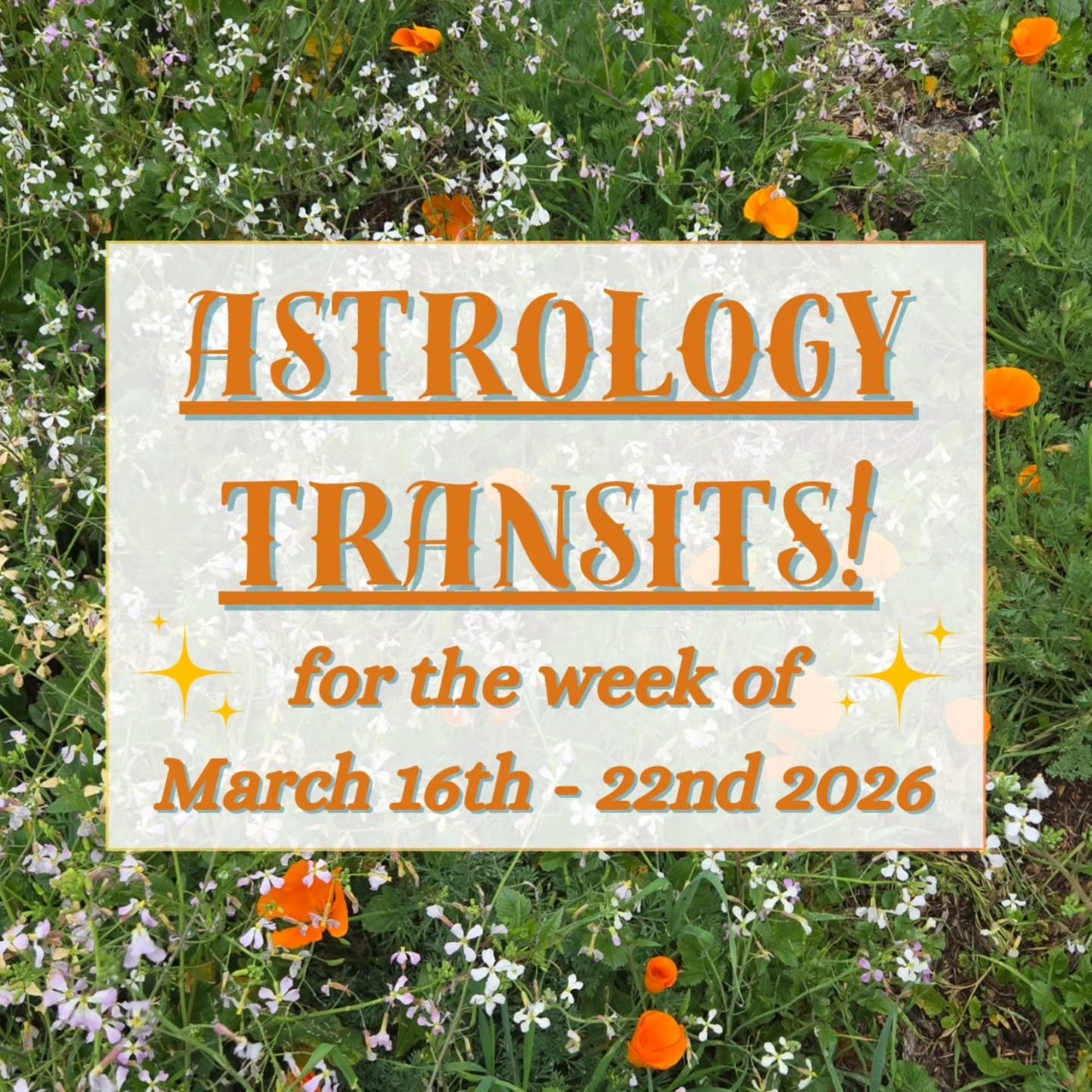 🥳 Happy spring equinox, astrological new year, Aries season, new moon &amp; end of Mercury retrograde! Here are the astrological transits for the exciting week of March 16th-22nd 2026! ❤️&zwj;🔥 

♓️ Wednesday's new moon in Pisces officially takes u