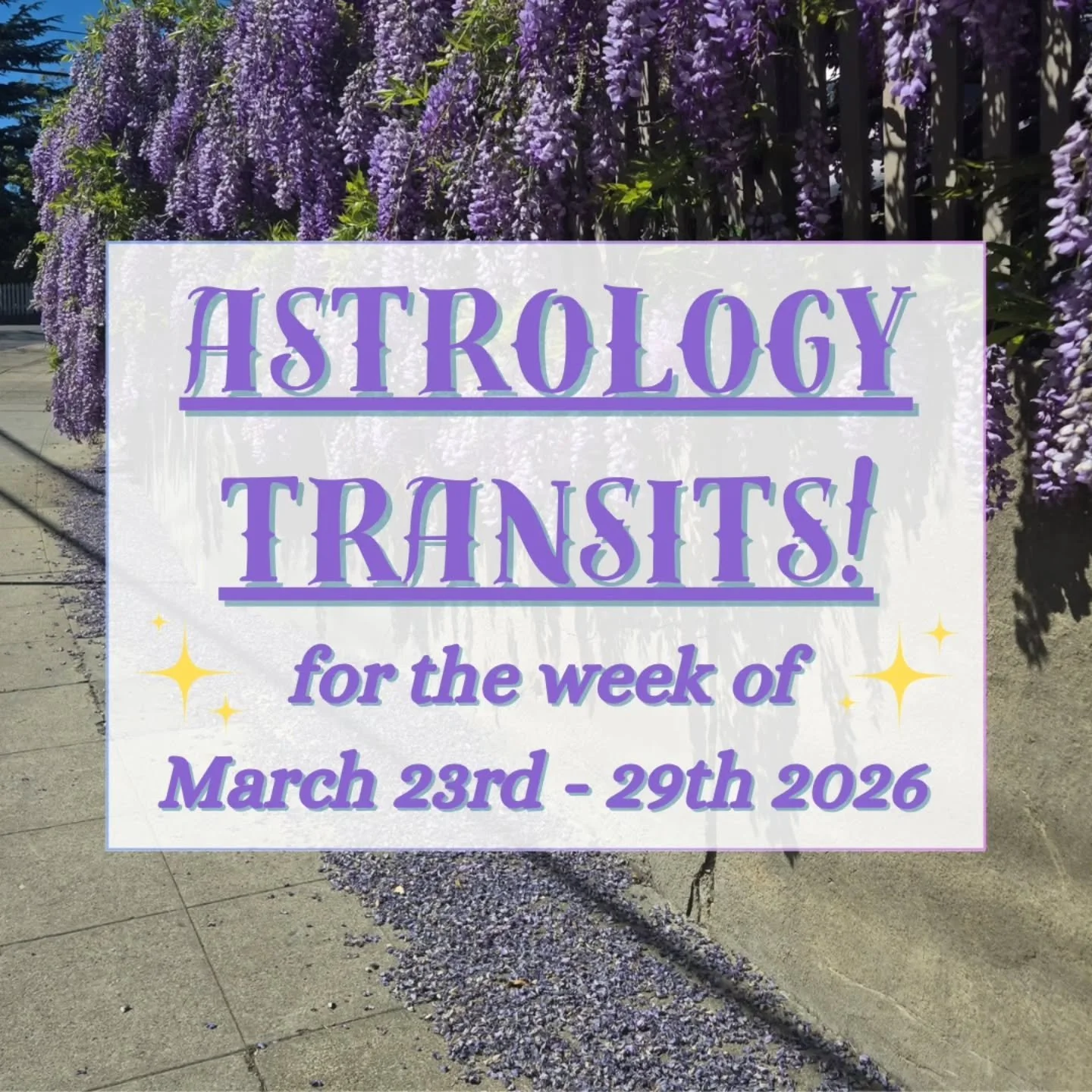 Welcome to a serious week in the stars: here are the transits for March 23rd - 29th 2026 🌌

Wednesday brings us two important solar transits. When the Sun meets up with Saturn, we'll be faced with material reality - but when it sextiles Pluto, we'll