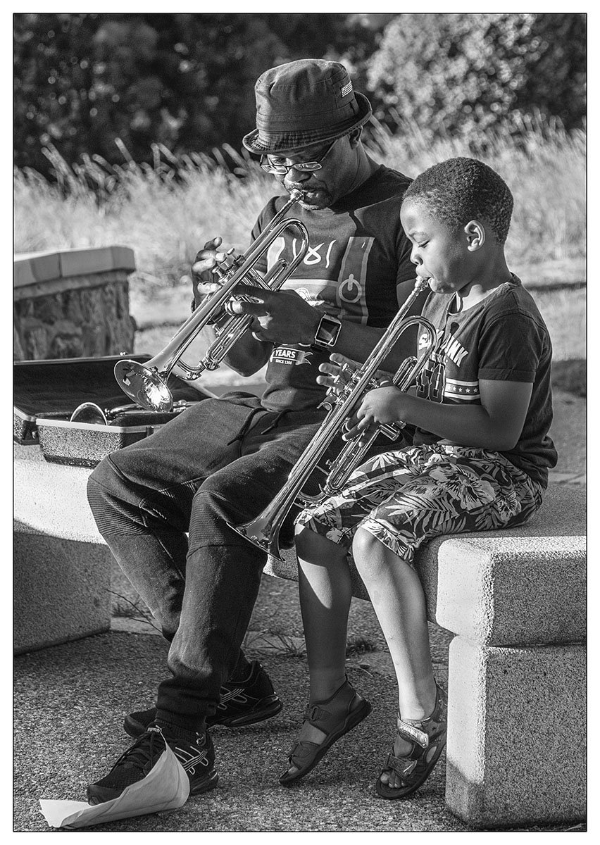 Trumpet Lesson in the Park