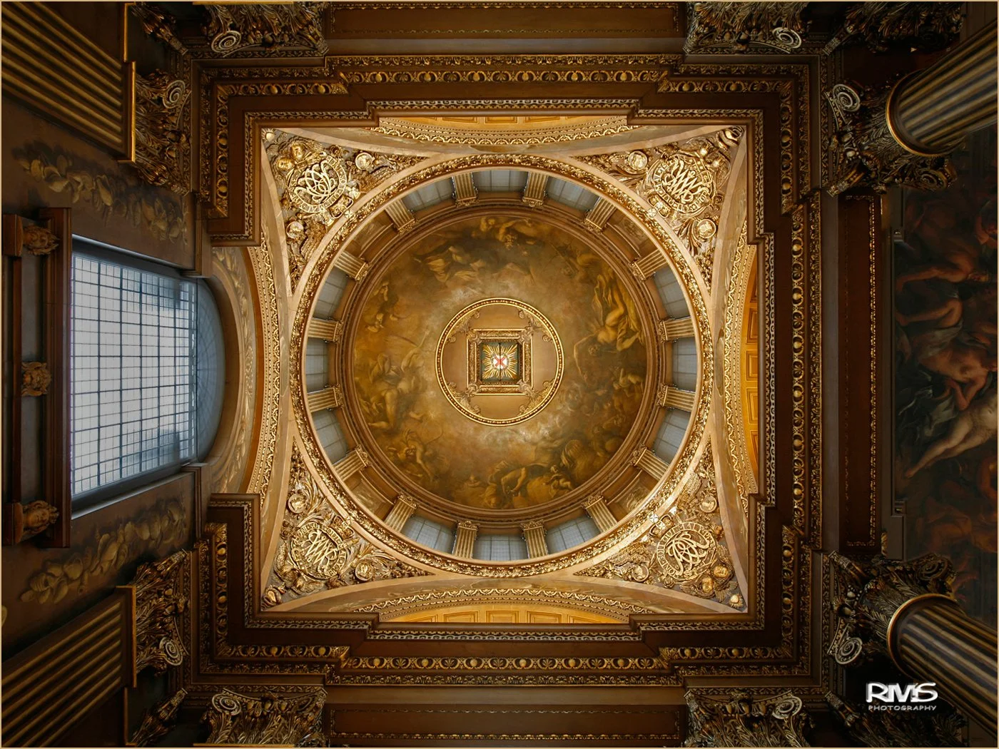 Recently restored dome, Old Royal Naval College