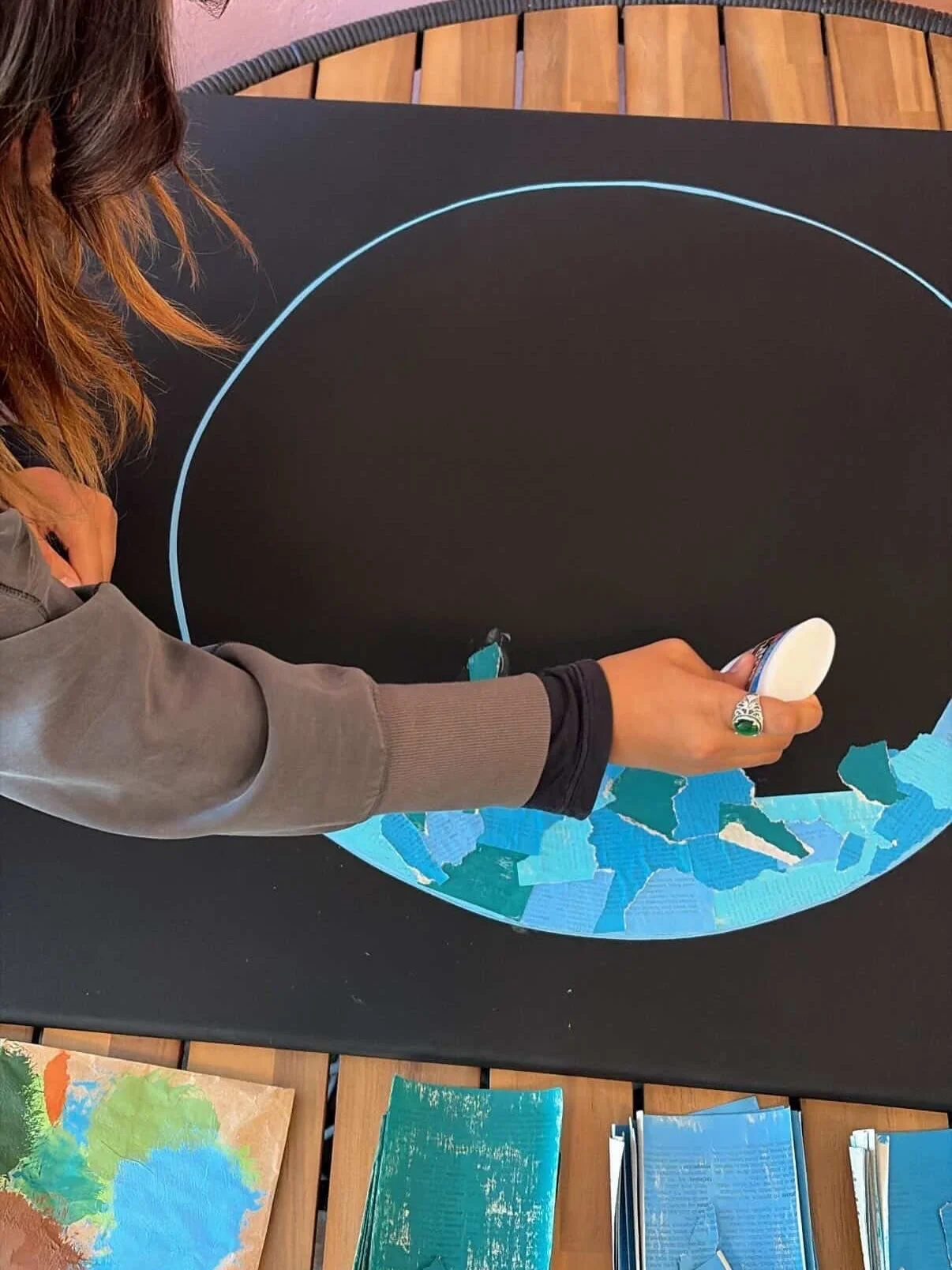 🌎🚀 April&rsquo;s Craft Night was inspired by Earth Day and the Artemis II journey around the moon.

Recycled book paper, space-themed airbrush art, and a wide range of creative projects filled the room. We began our community collage while everyone