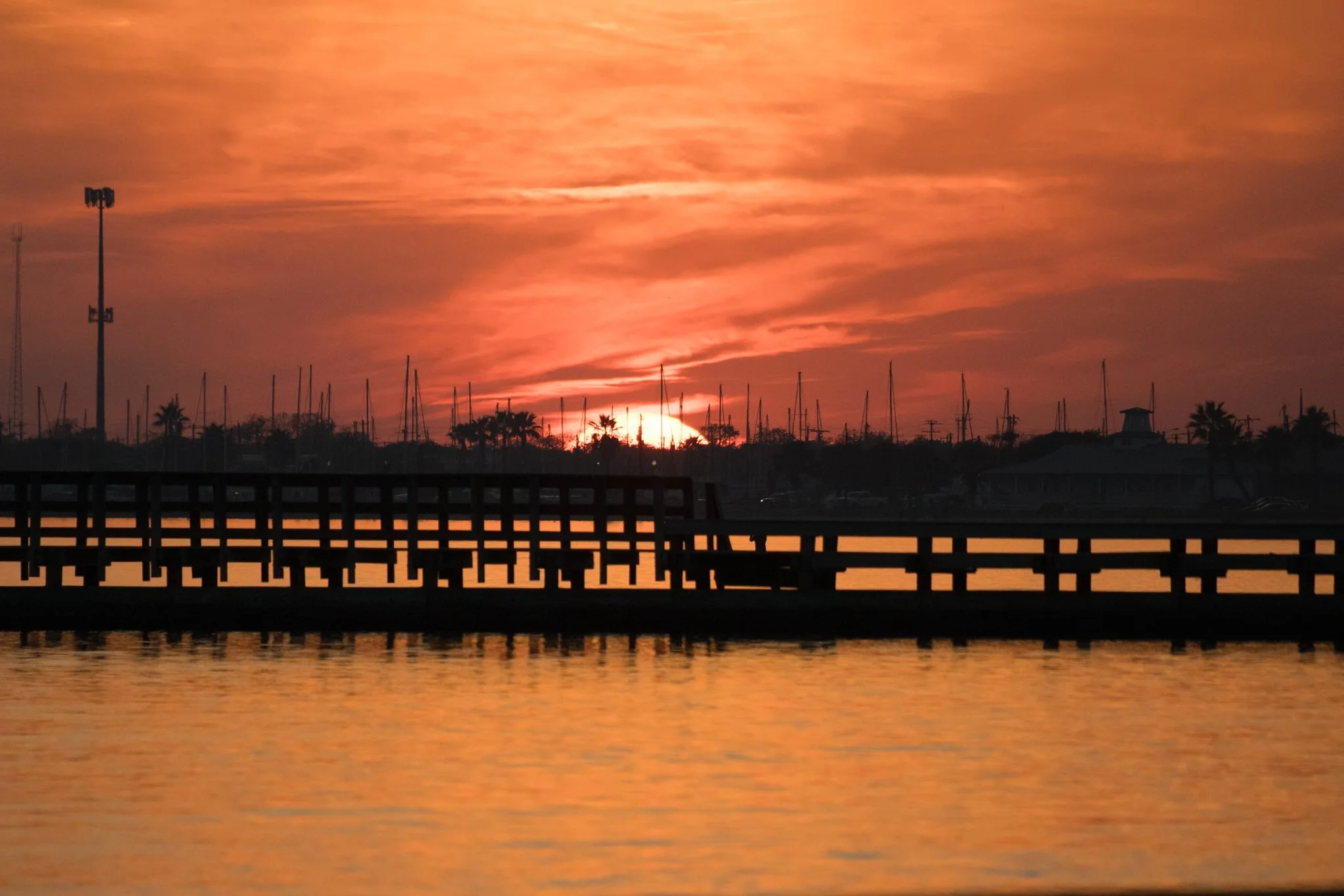 Deep orange sunset in Rockport
