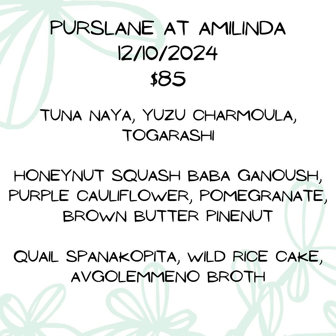 Menu is up for our December 10 pop up @amilindamke! It&rsquo;s going to be a great time! Tickets available in bio.