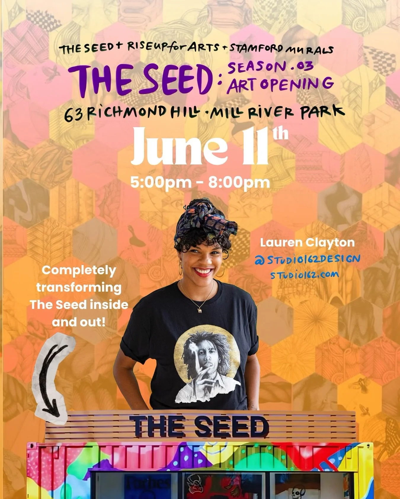 We are excited for Season.03 of The SEED. 🌱

Join us on Thursday, June 11 5-8pm as we reveal the next art exhibition and Mural by Lauren Clayton @studio162design to the community. Enjoy a summer afternoon together with good vibes, art and music.

Da