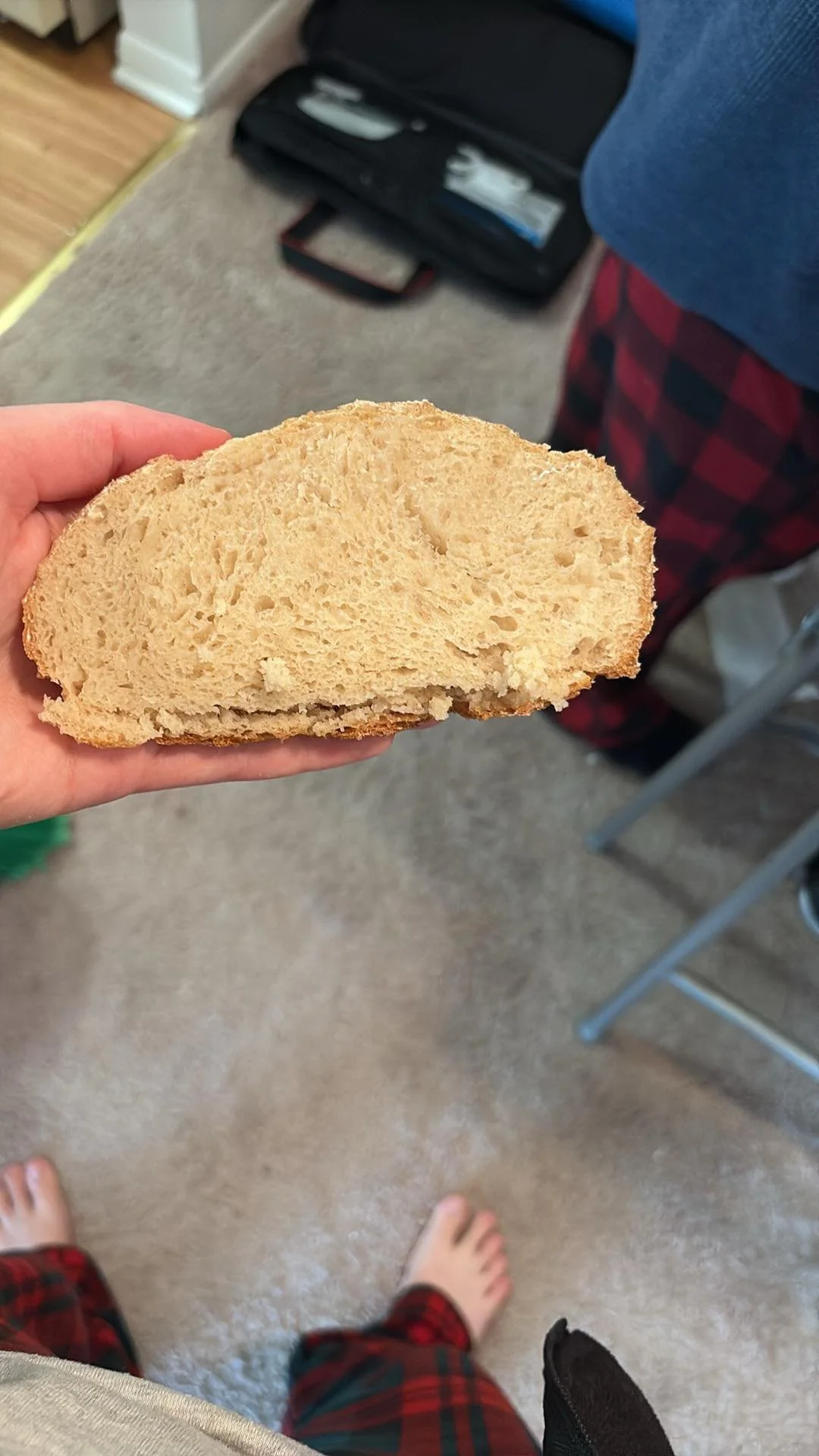 Cut into the sourdough and it&rsquo;s perfect! No gluten, dairy, eggs, or anything and omg it&rsquo;s amazing!!