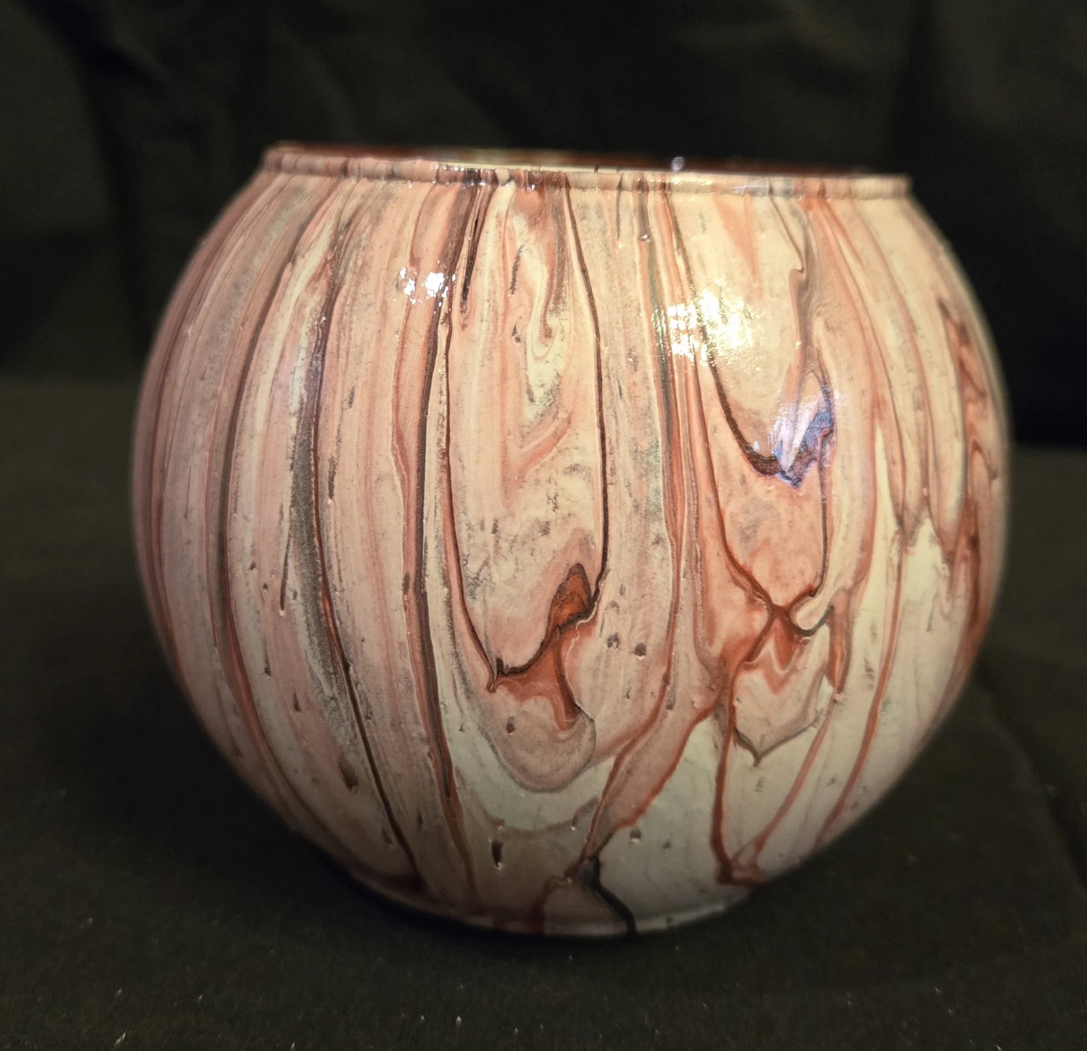 Vase - "Valley" Acrylic Fluid Art 3.5"  V-5