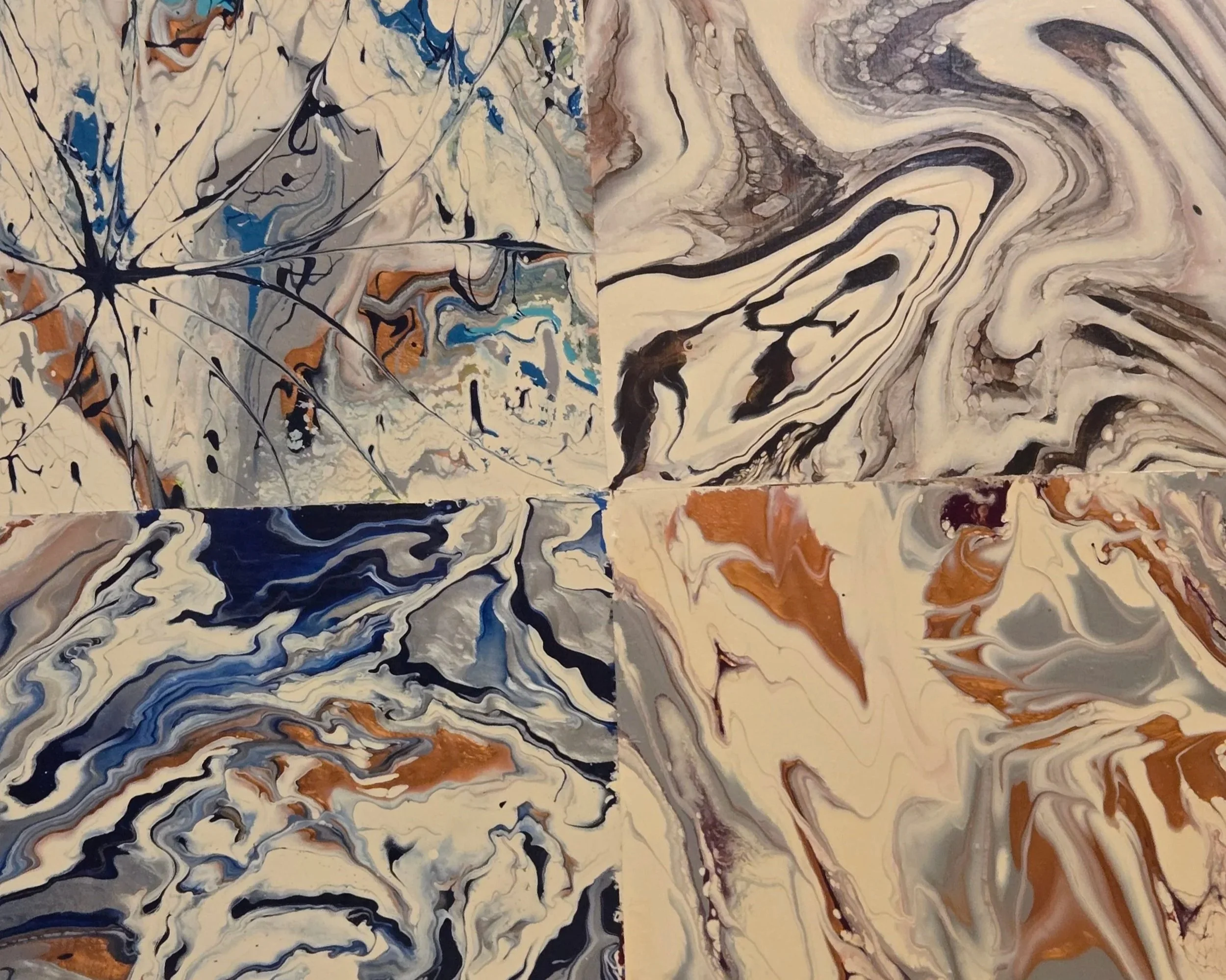 Acrylic Fluid Art - "Seasons"  36"x36"  BC150