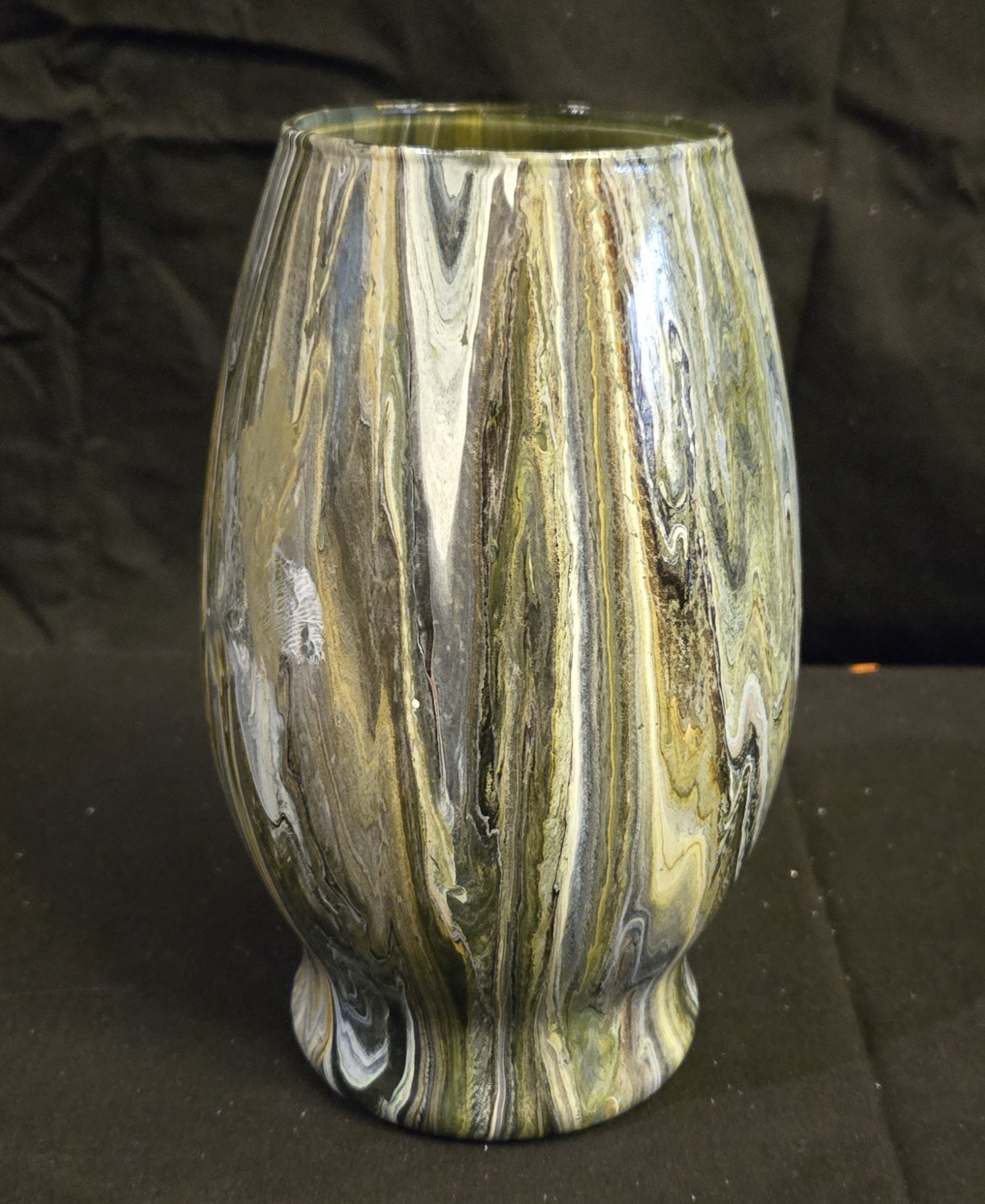 Vase - "The Woods" 7" Acrylic Fluid Art  V-100