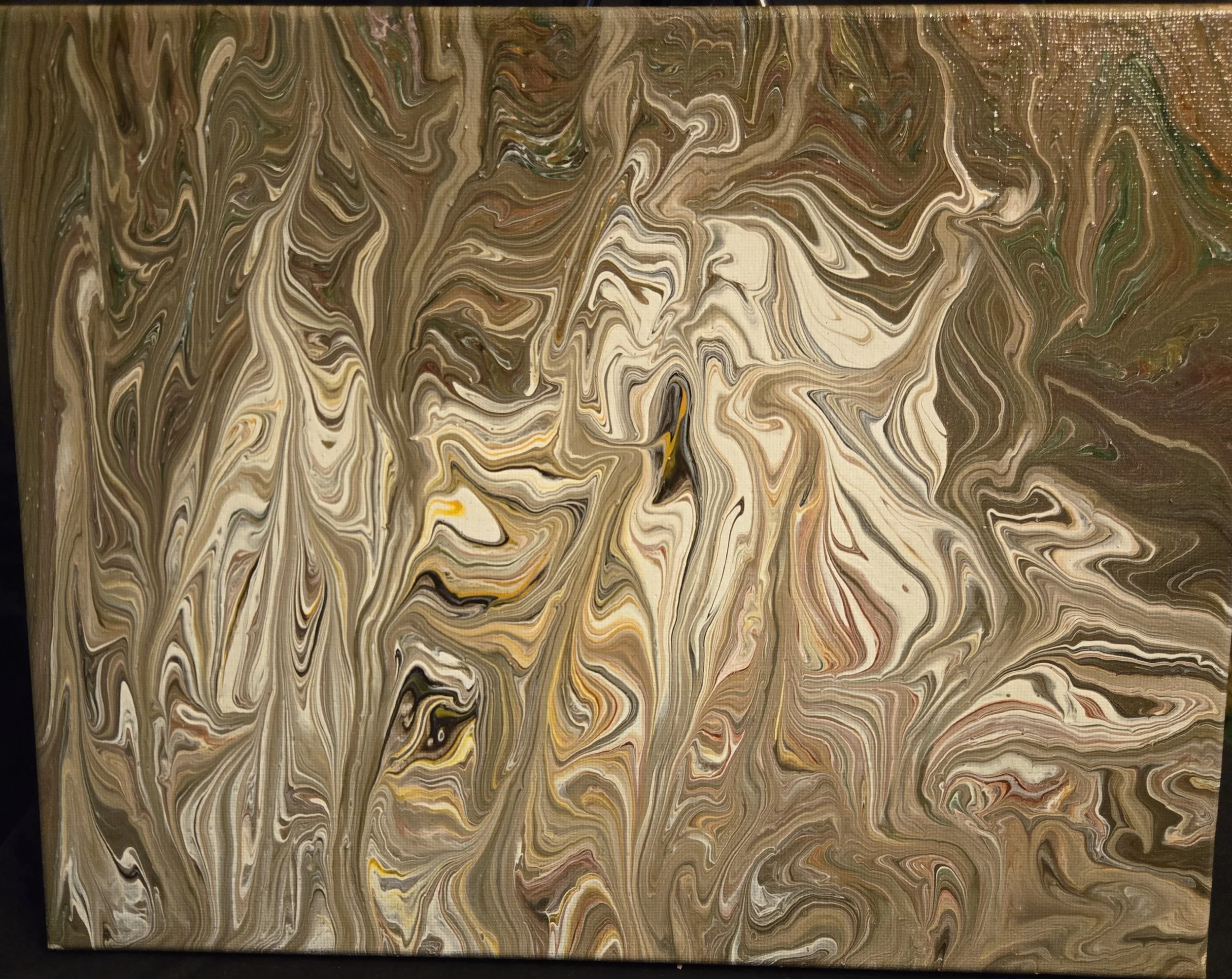 Acrylic fluid artwork "Strength" 11"x14" 14-002