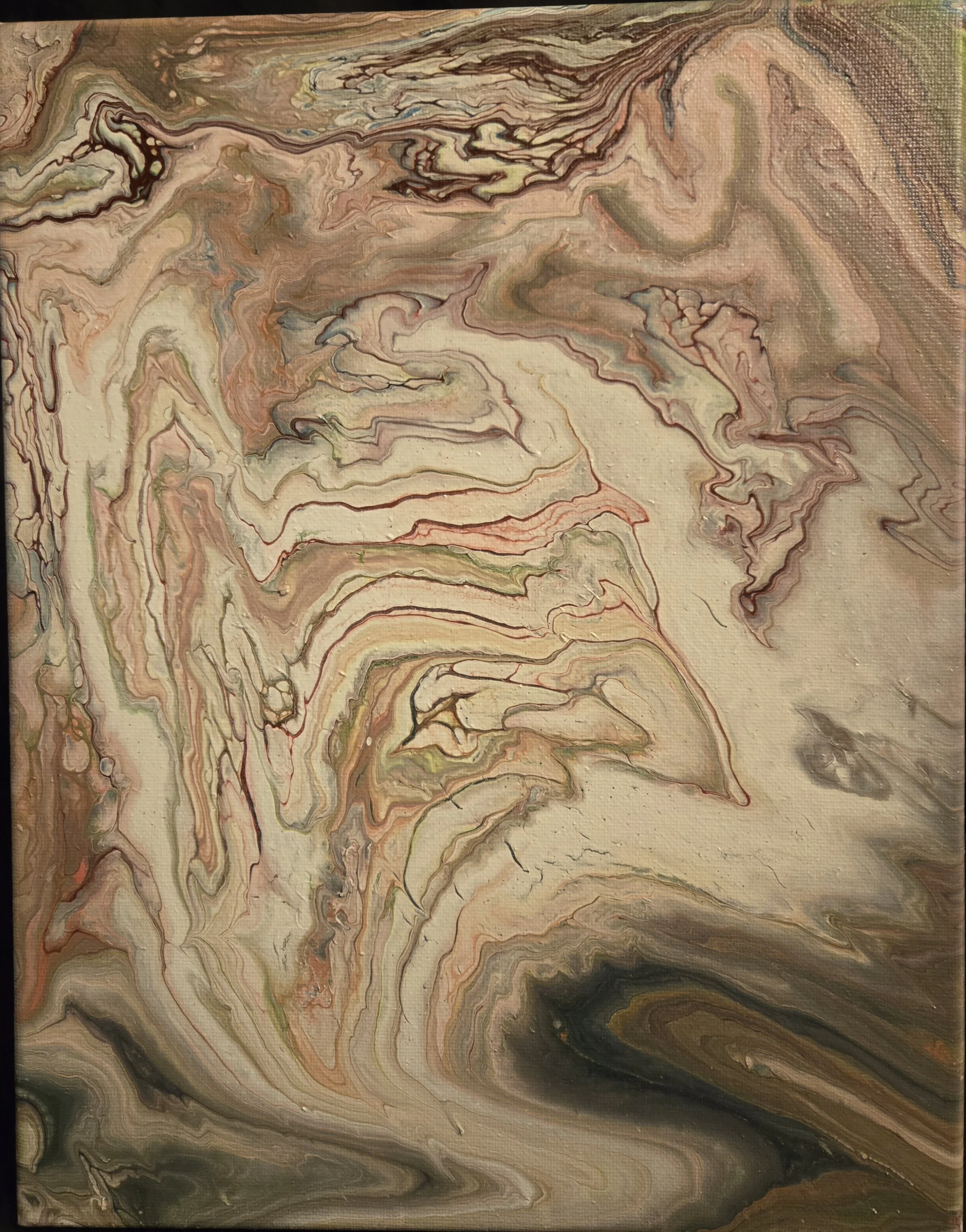 Acrylic fluid art "Solid Rock"  11"x14"  003-1100