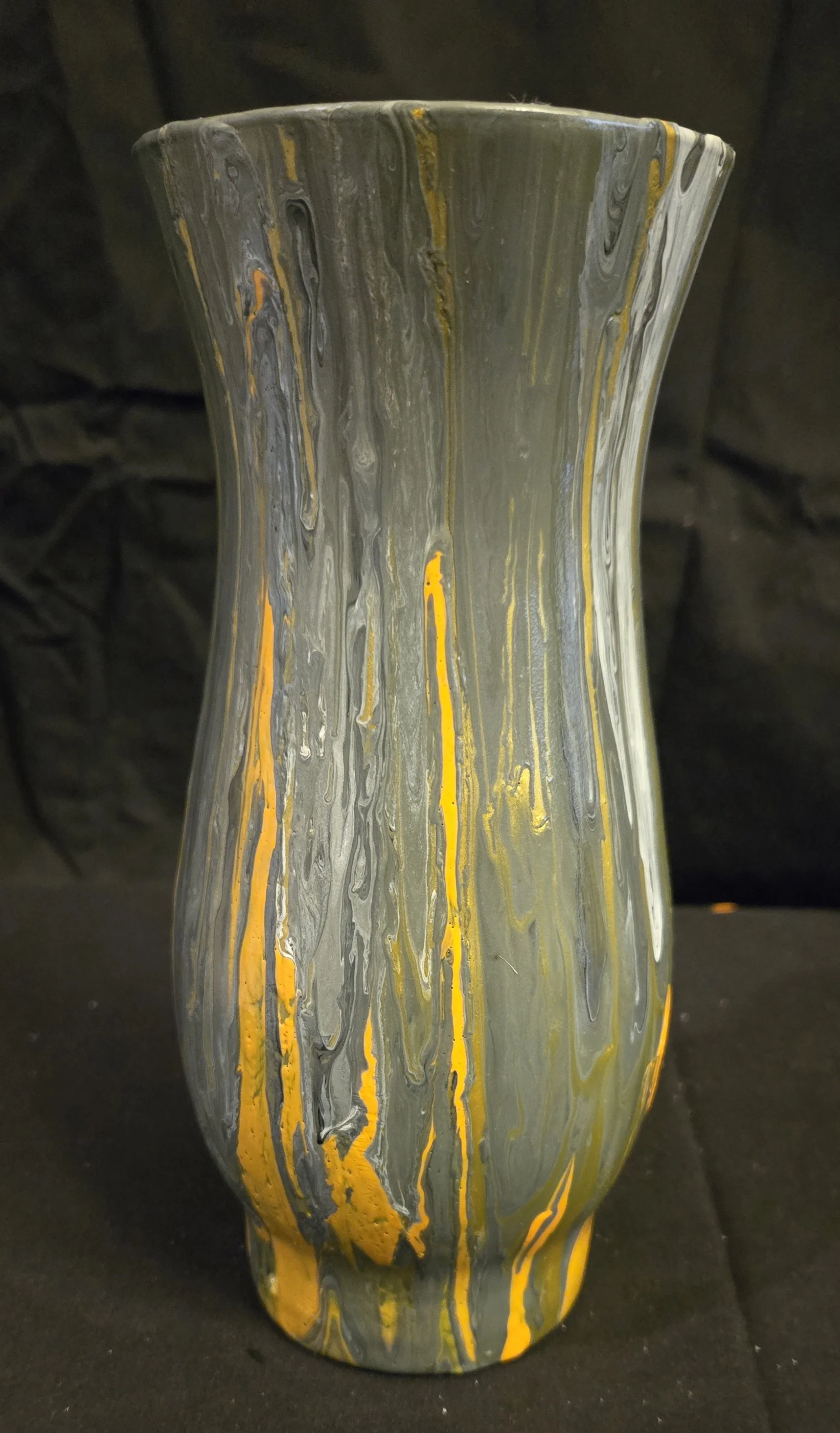 Vase -"Sunrise" 8" Acrylic Fluid Art  V-200