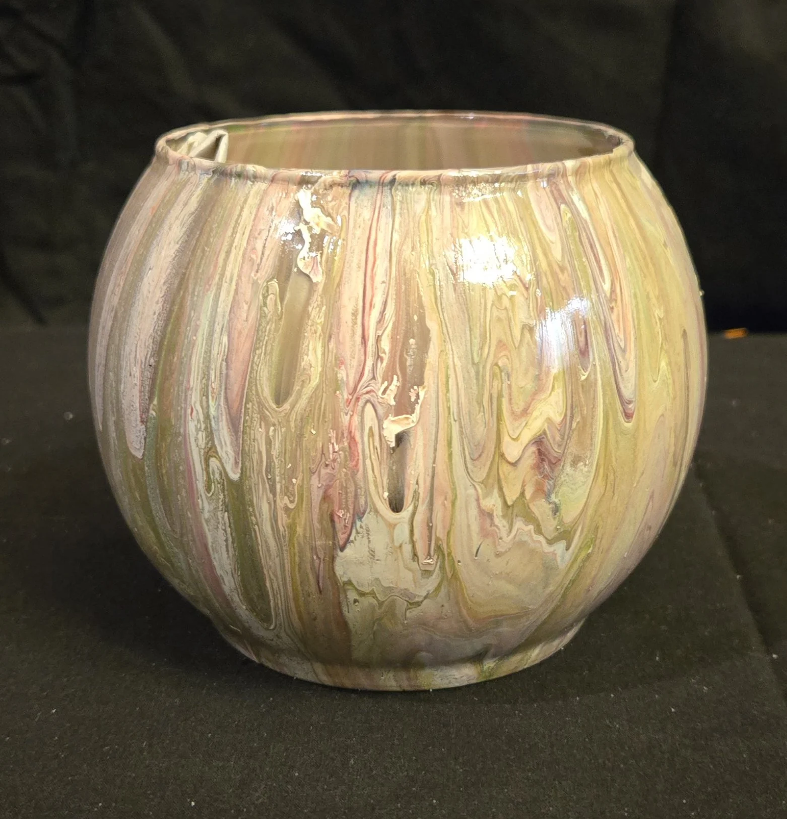 Vase - "Spring" - Acrylic Fluid Art 4.5" #V-30