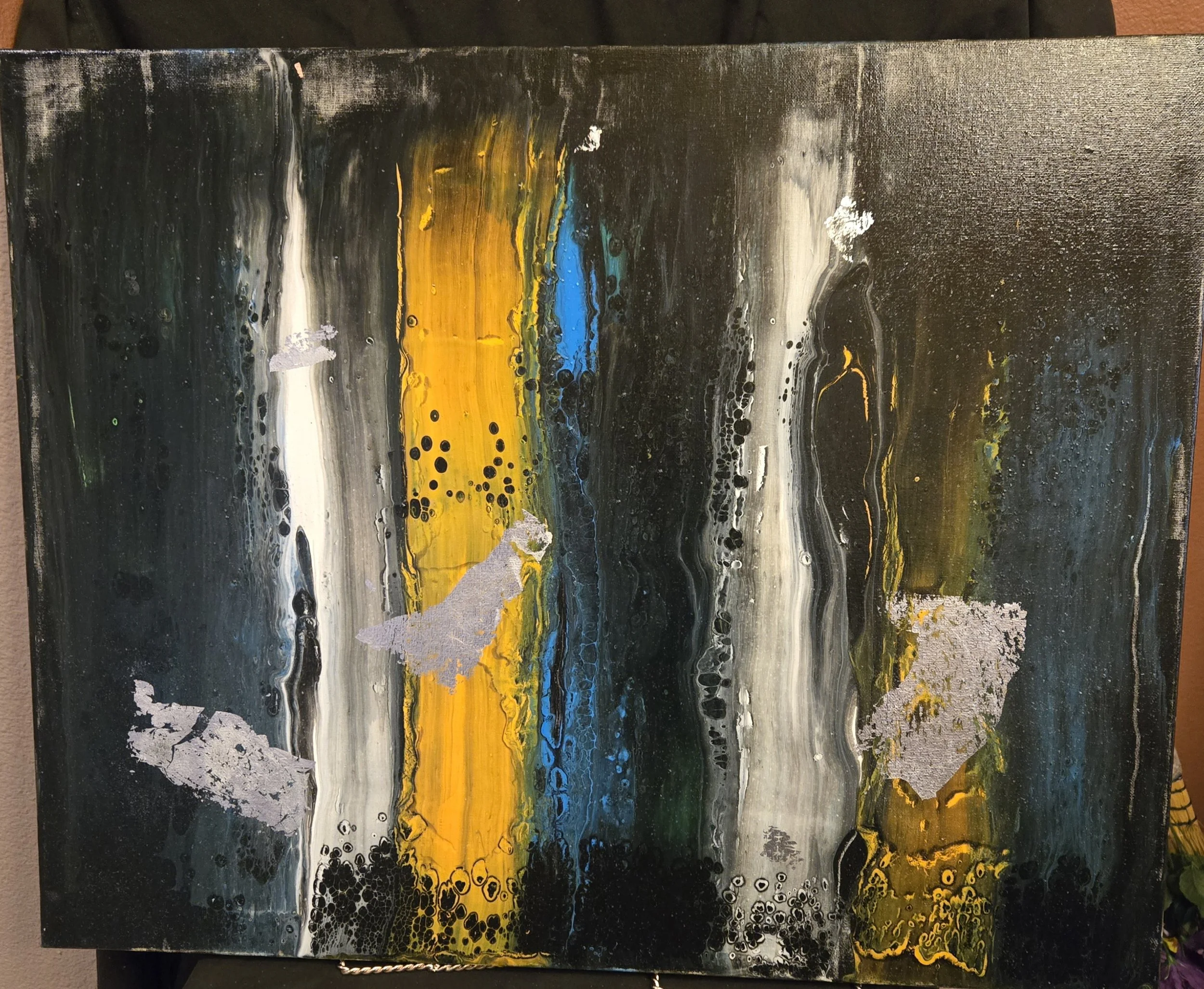 Ensemble "Horizons" Acrylic Fluid Art pieces  E-100