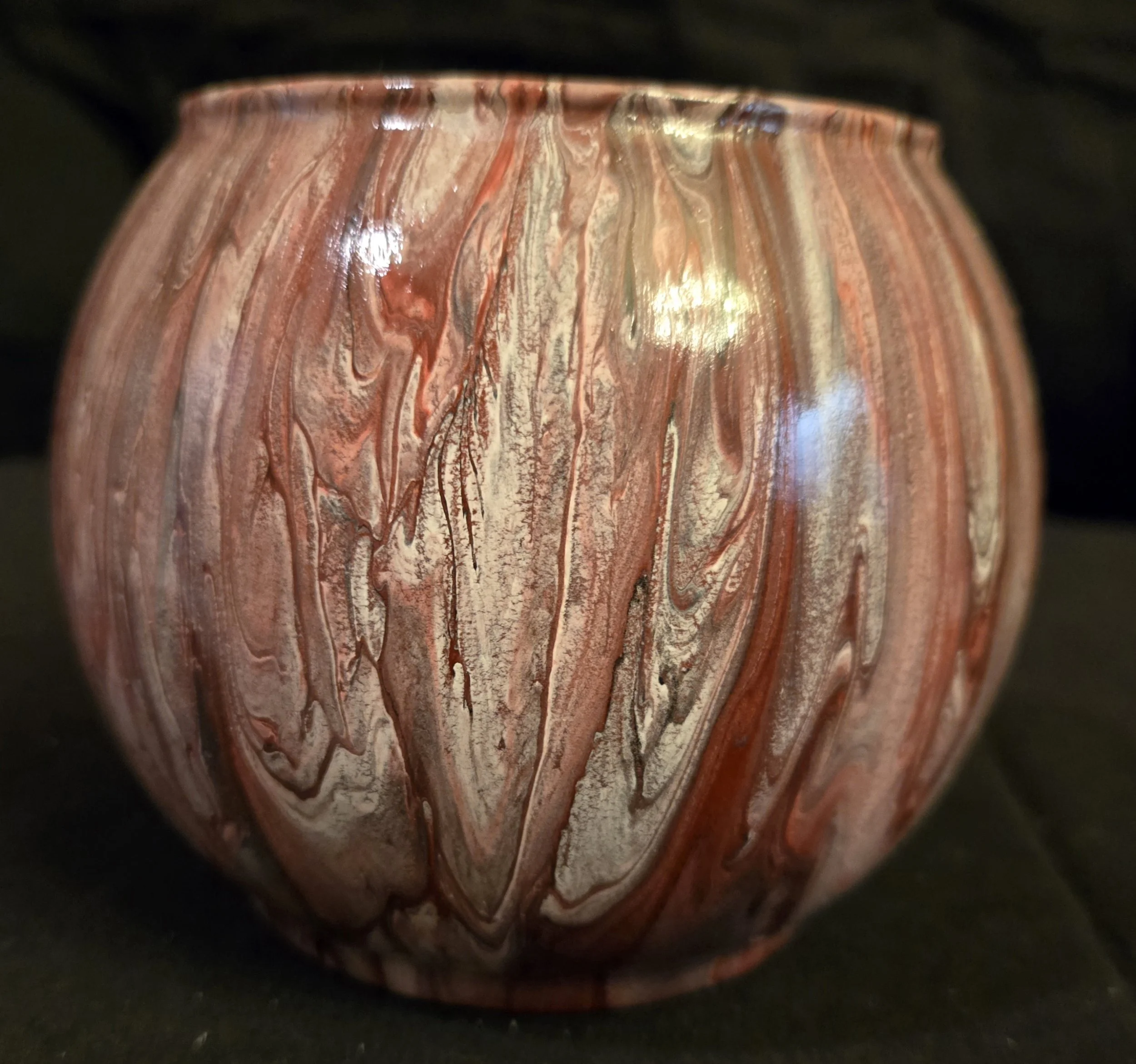 Vase - "Twilight" 4.5" Acrylic Fluid Art  V-50