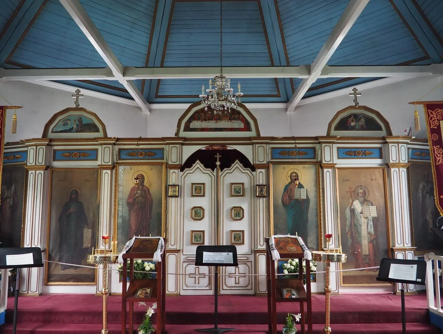 A big adventure for a little cutie: 
3 days camping aboard the Alaska Marine Highway Ferry to get to the Saint Nicholas Russian Orthodox Church in Juneau, AK.

Constructed in 1894 at the request of Tlingit tribal members to bring a place of worship t