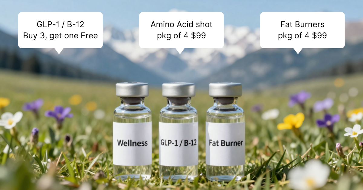 Wellness Shots: NAD+, Vitamin B-12, Lipo B and BV, Glutathione shots ...