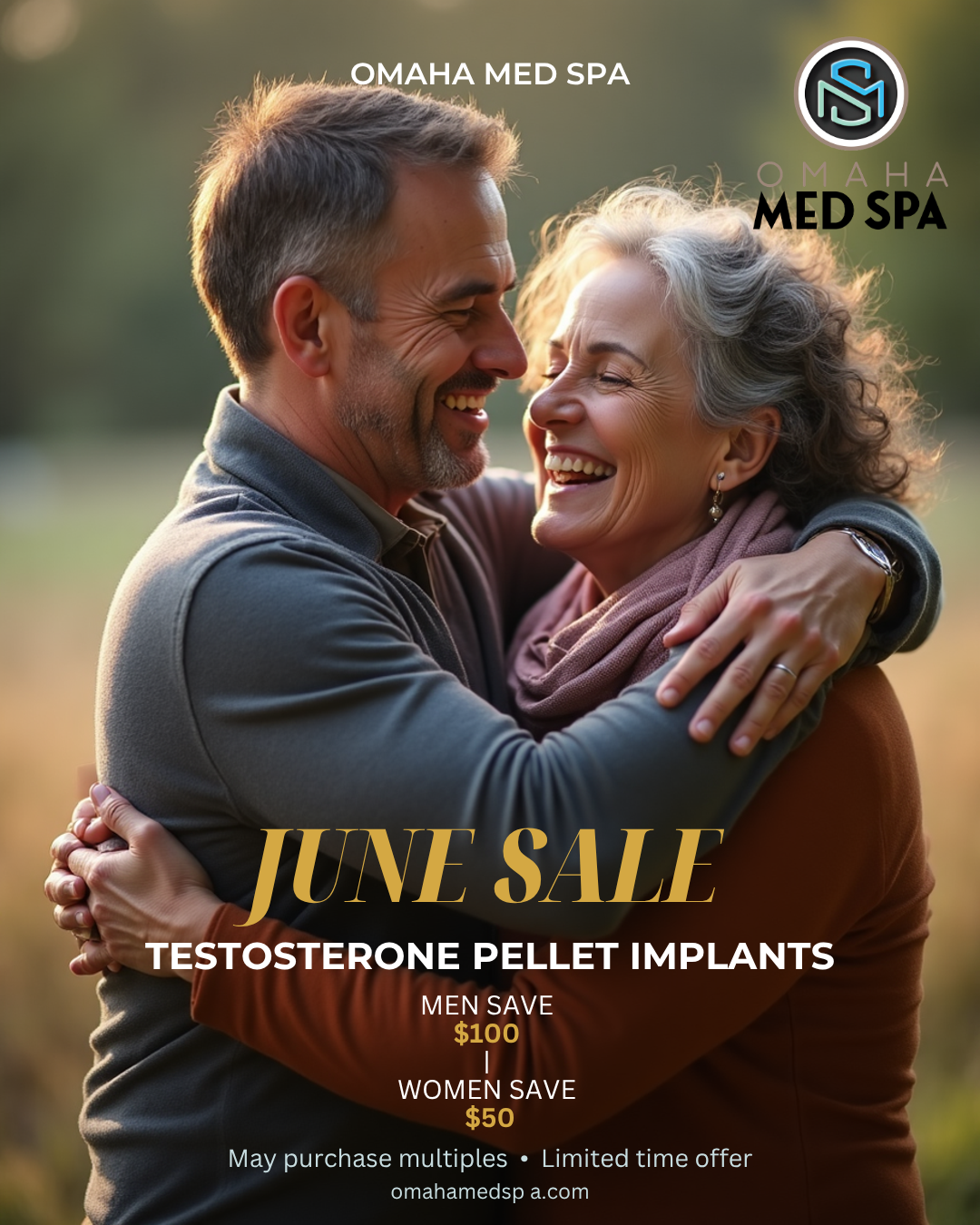 Testosterone pellet implant therapy sale at Omaha Med Spa