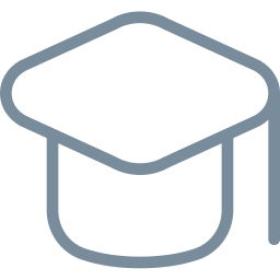 Outline of a graduation cap