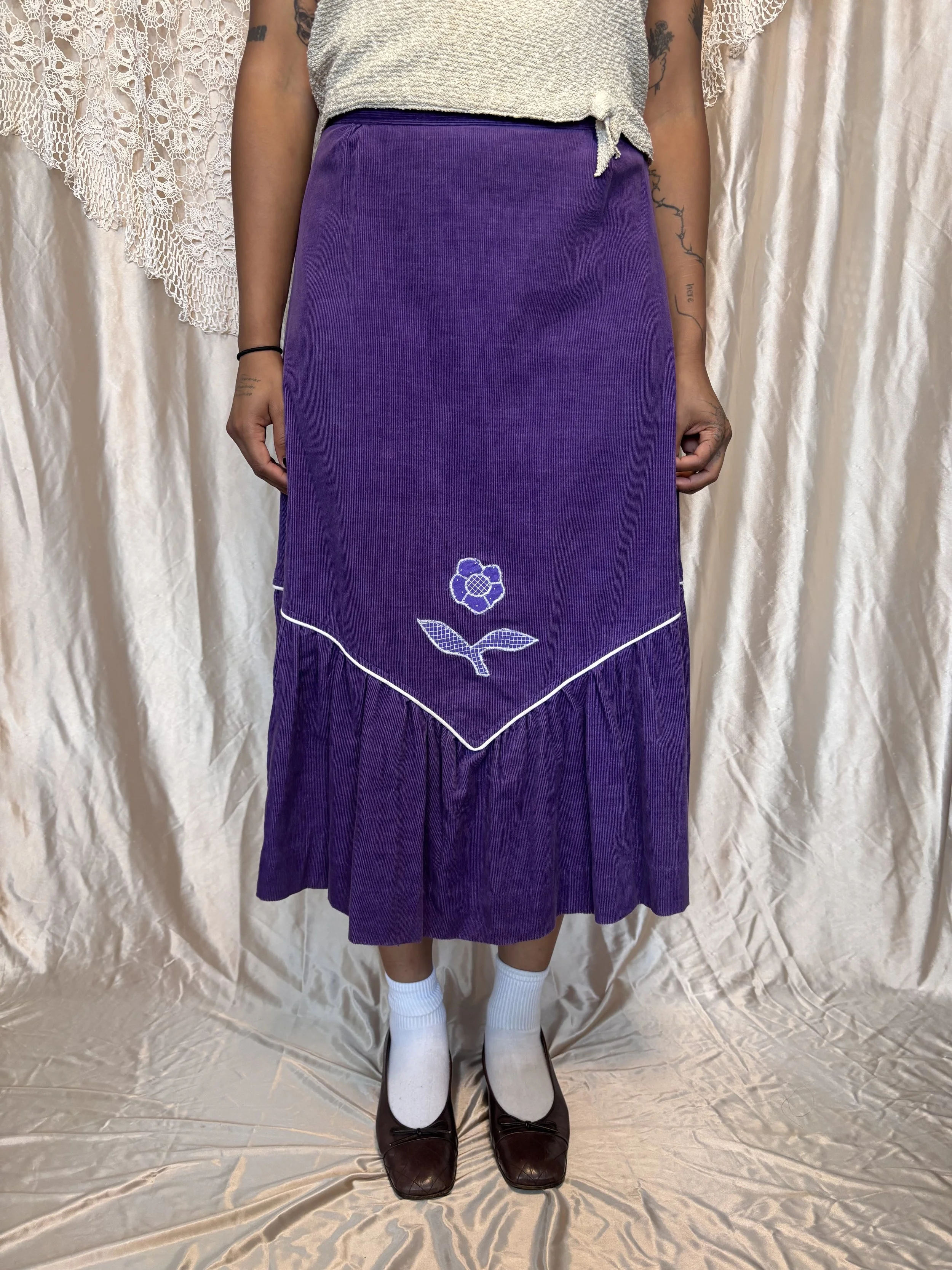 Sundance Purple Corduroy Skirt