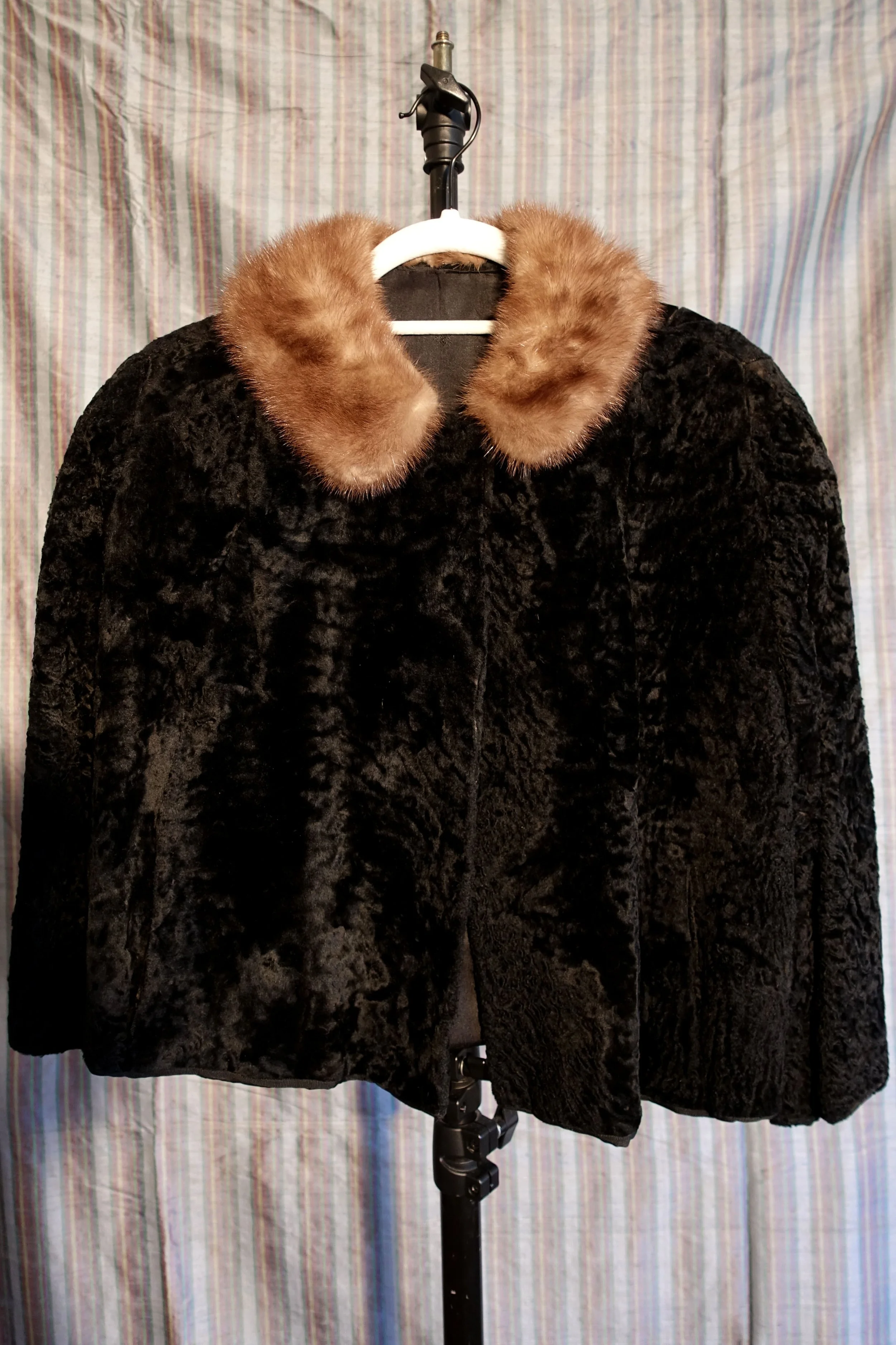 Black Fur Cropped Jacket