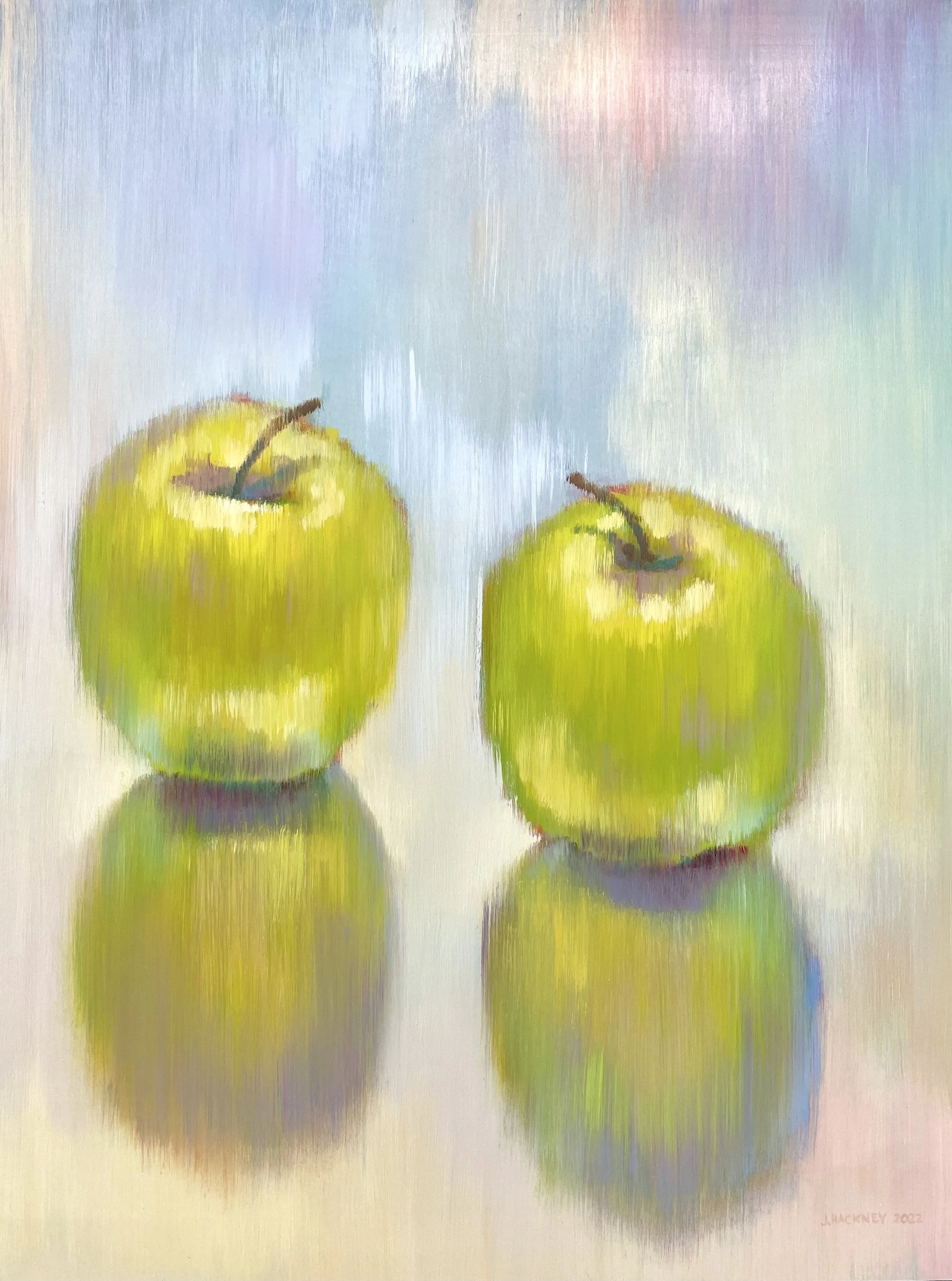 Green Apples 2022 48" x 36" oil on cradled birch panel