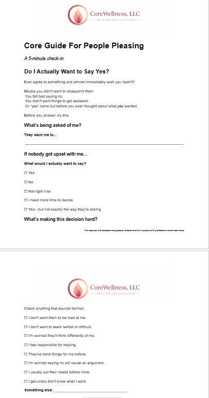 Worksheet for People Pleasing