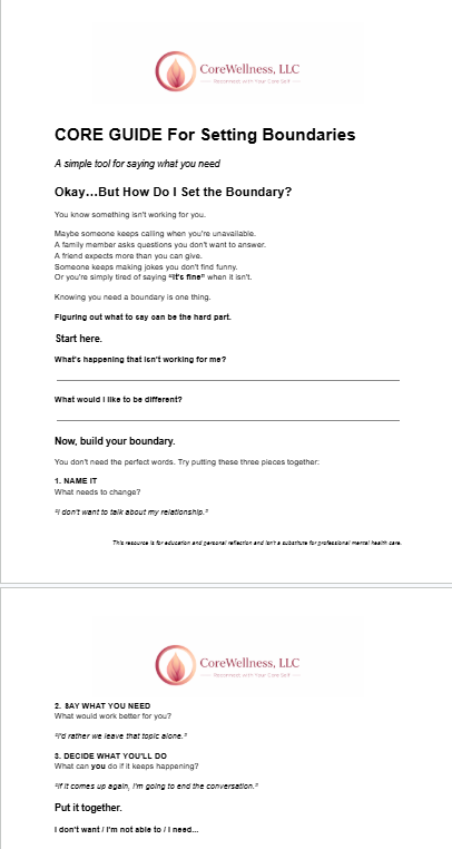 Worksheet to Practice Setting Boundaries