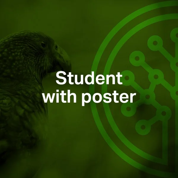 Student with a Poster