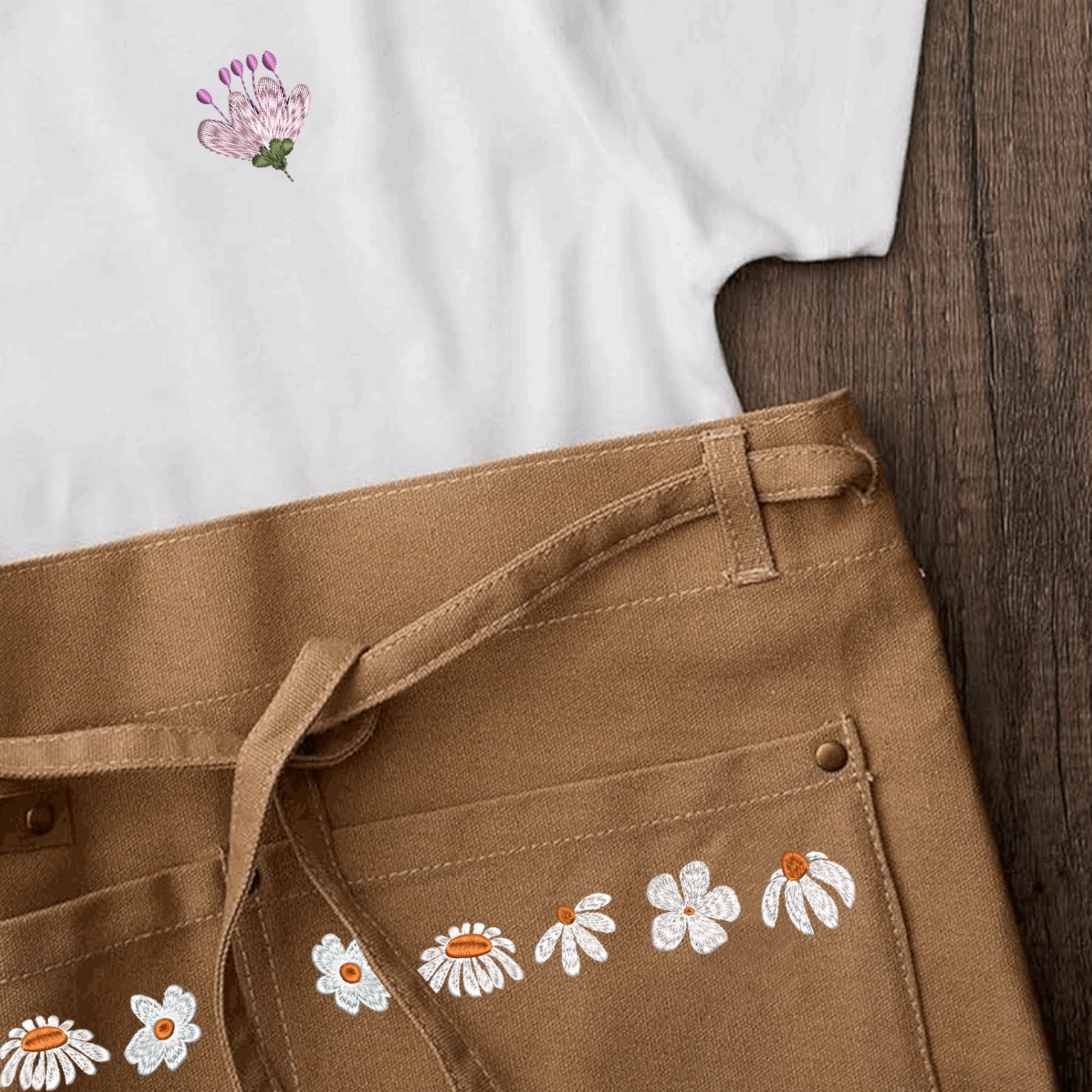 50 Mini Tiny Small Unique Flower Bundle Machine Embroidery Design embroidered on a blouse
