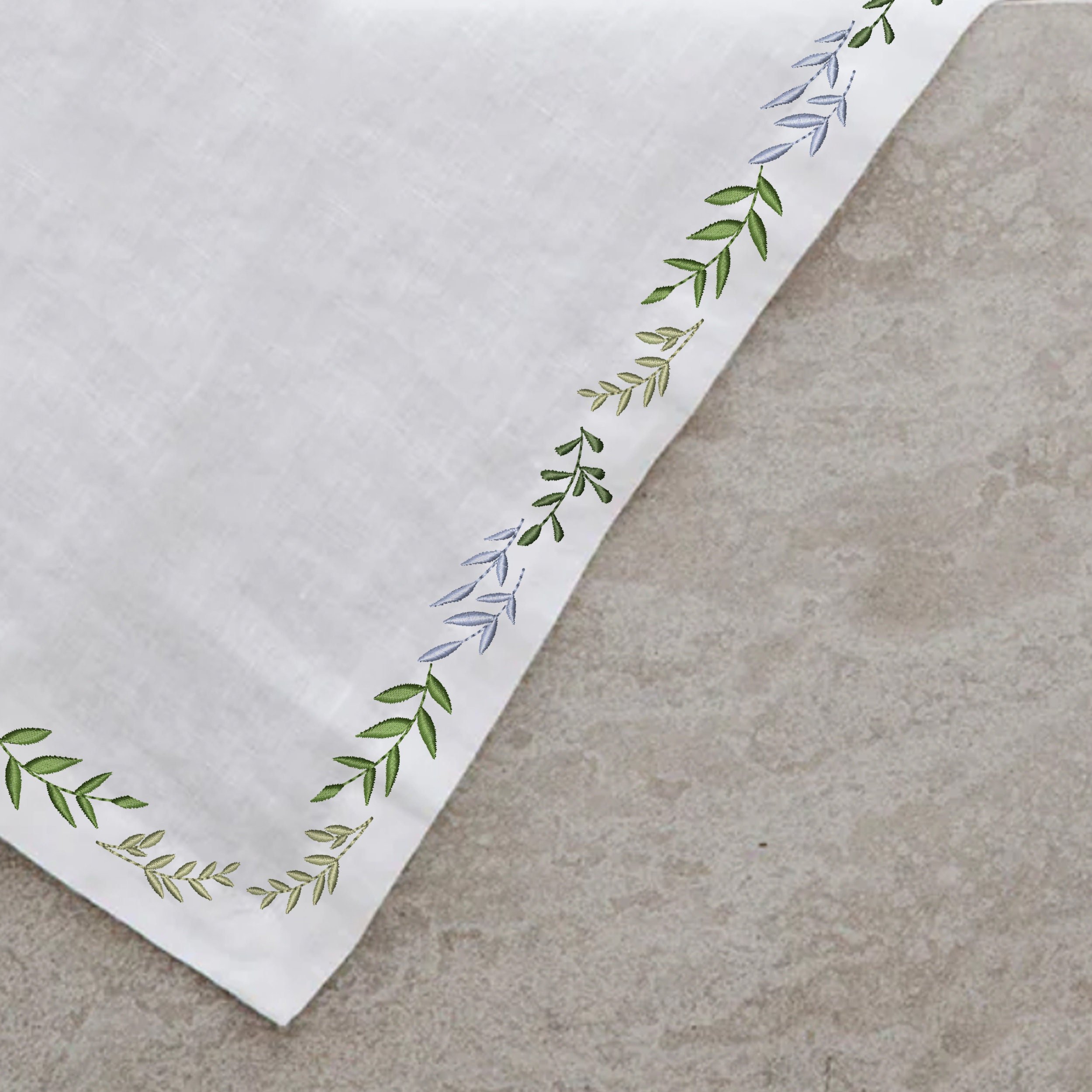 Bird Wreath and Border Machine Embroidery Design embroidered on a towel
