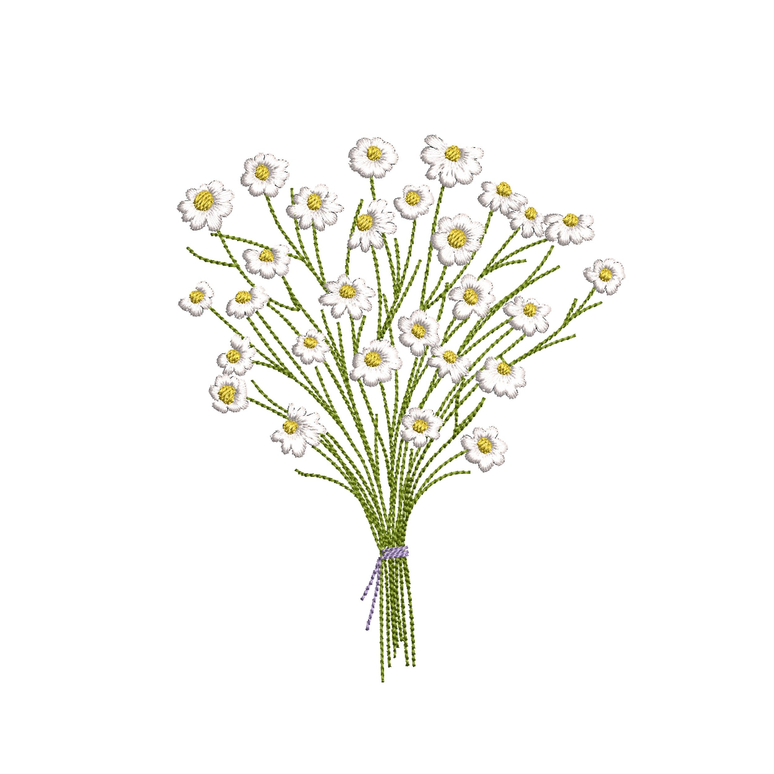 Chamomile Flower Bouquet Machine Embroidery Design File