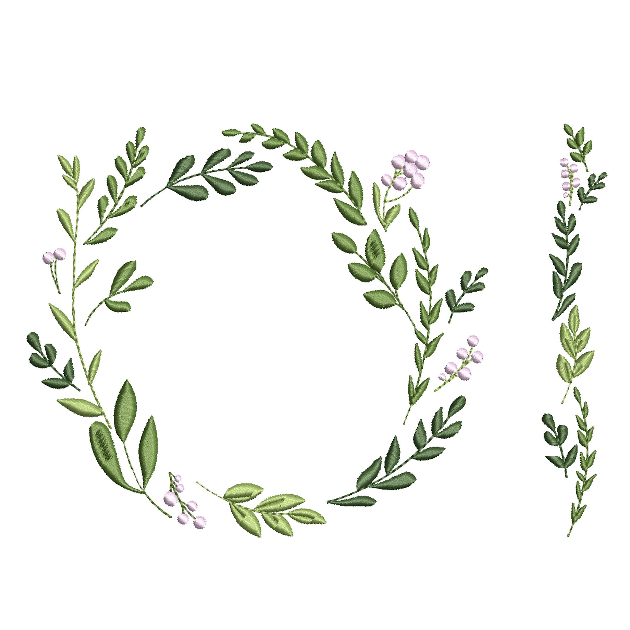 Happy Wreath and Border Machine Embroidery Design
