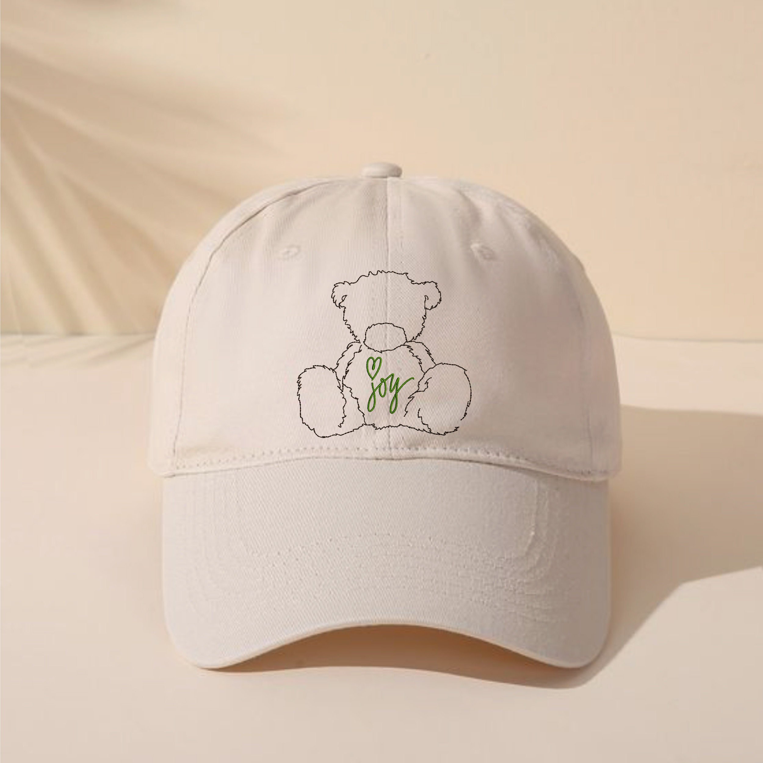 Birthday Teddy Bear Machine Embroidery Design File embroidered on a cap