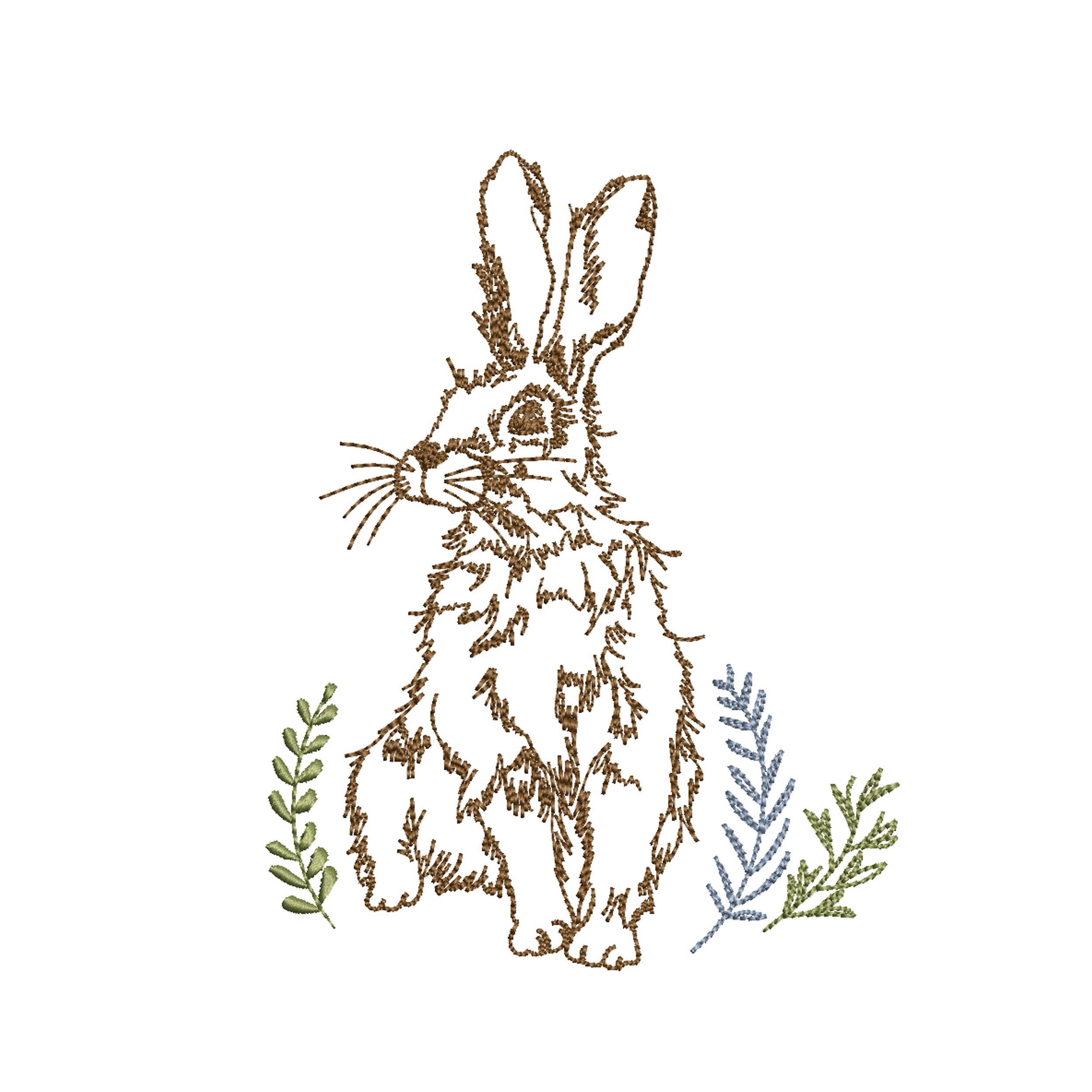 Moon Garden Hare Machine Embroidery Design File