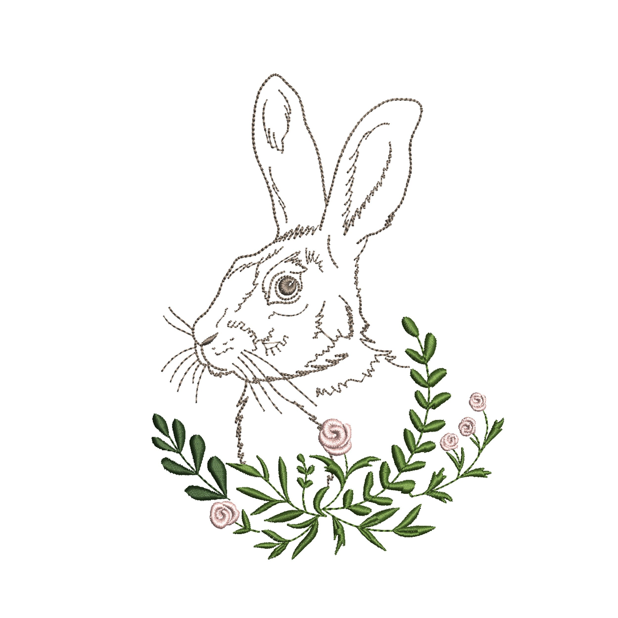Garden Hare Machine Embroidery Design File