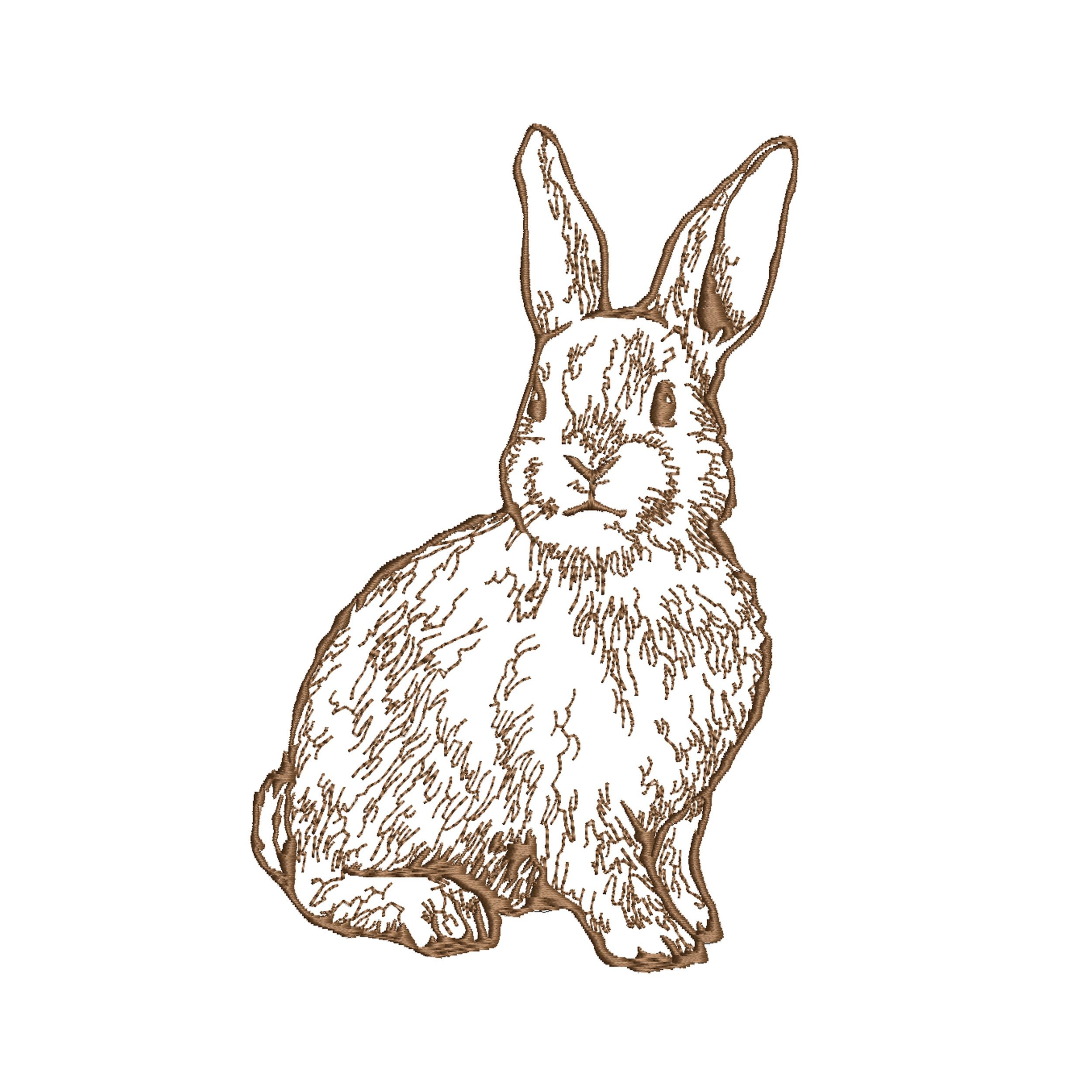 Natural Rabbit for Machine Embroidery