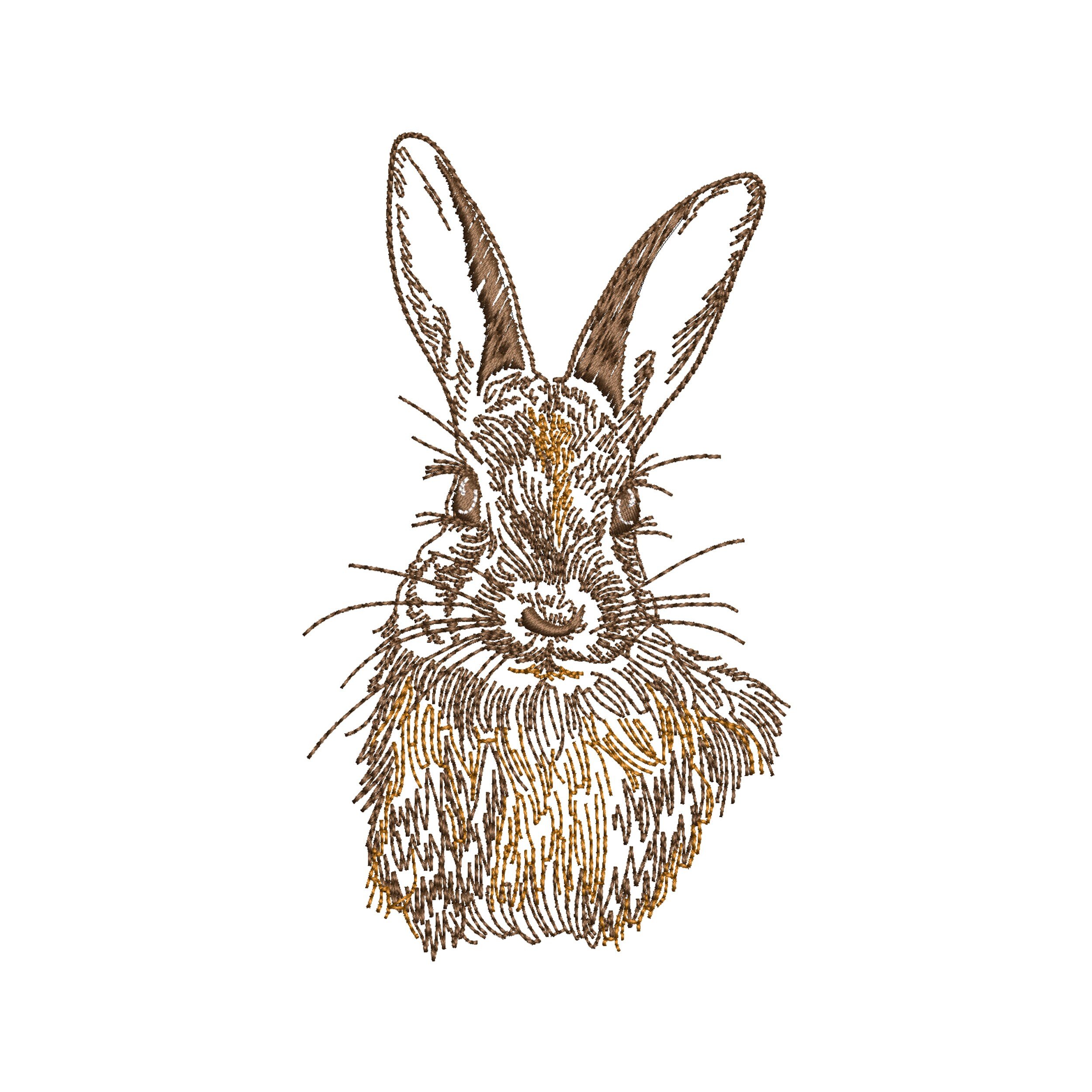Natural Easter Bunny for Machine Embroidery Blue and White Spring Rabbit Pattern Instant Download Zip