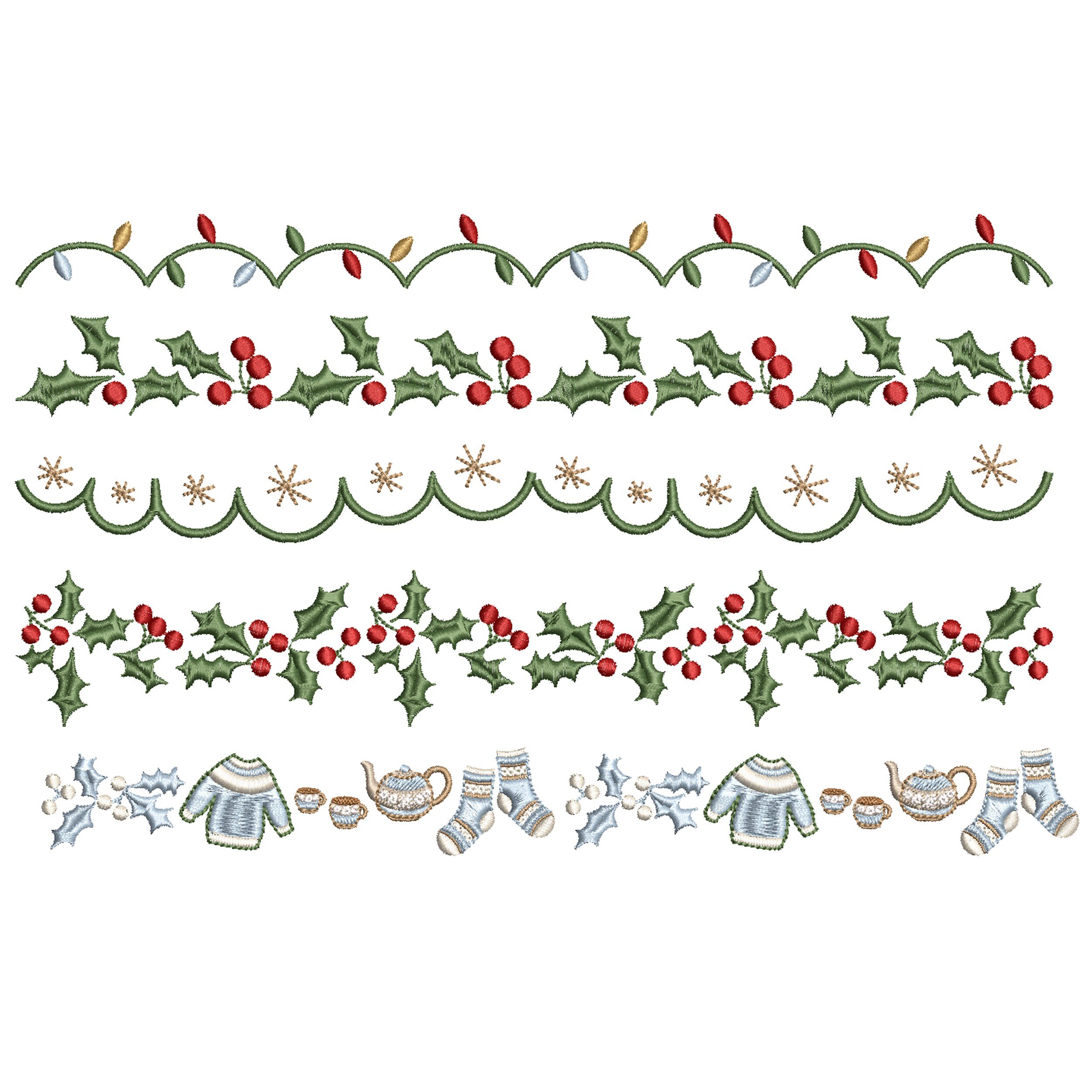 Lovely Christmas Borders Machine Embroidery Bundle