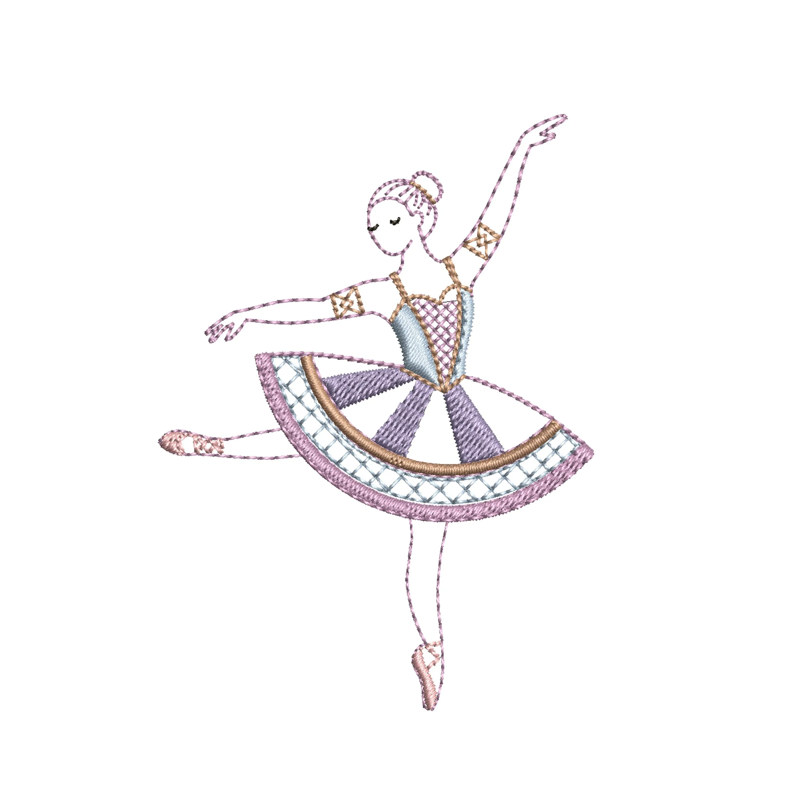 Christmas Ballerina Machine Embroidery Design Pattern Instant Download Zip