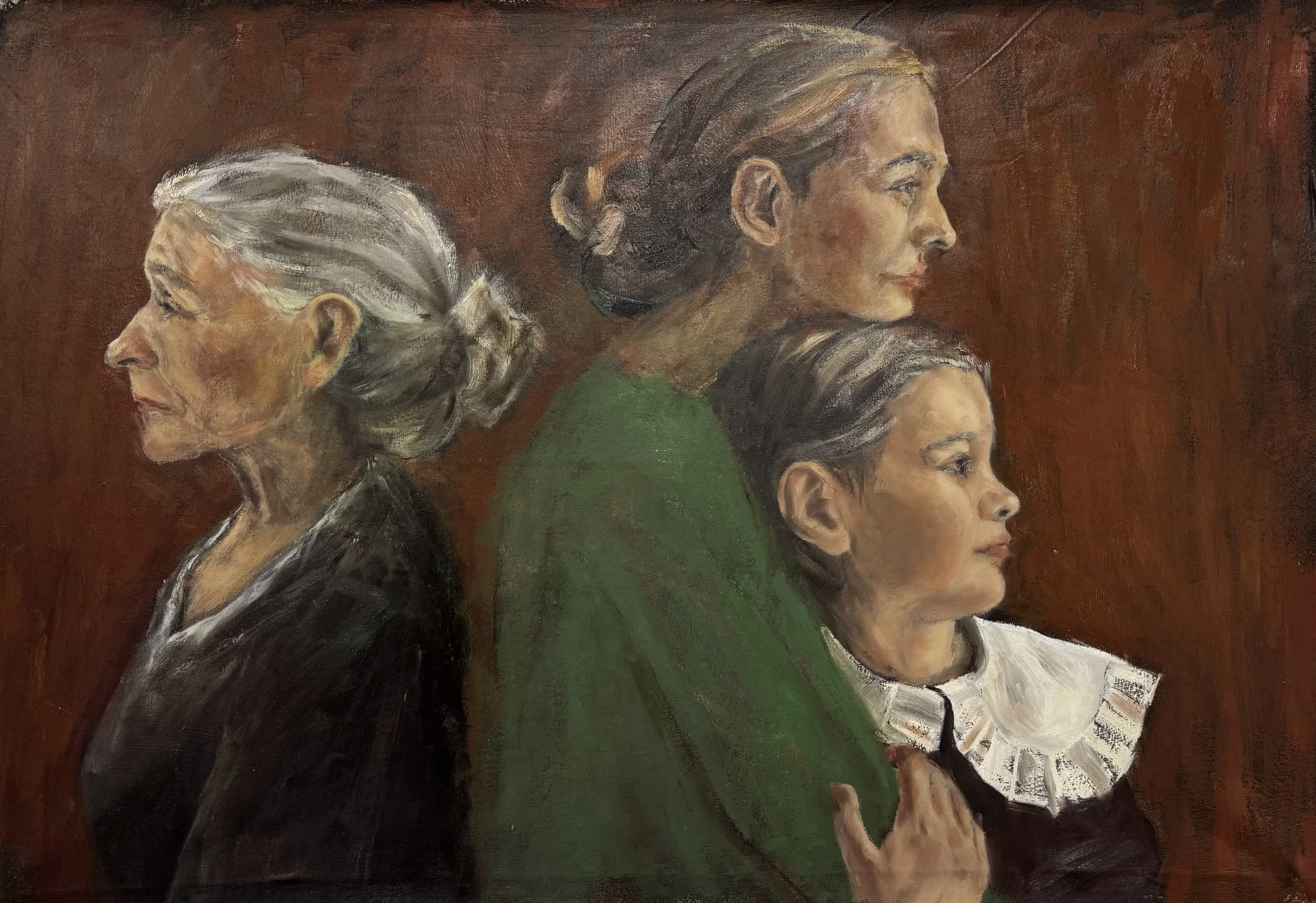 Between the Past and The Future, 2025, Oil on Canvas, 120 x. 82 cm